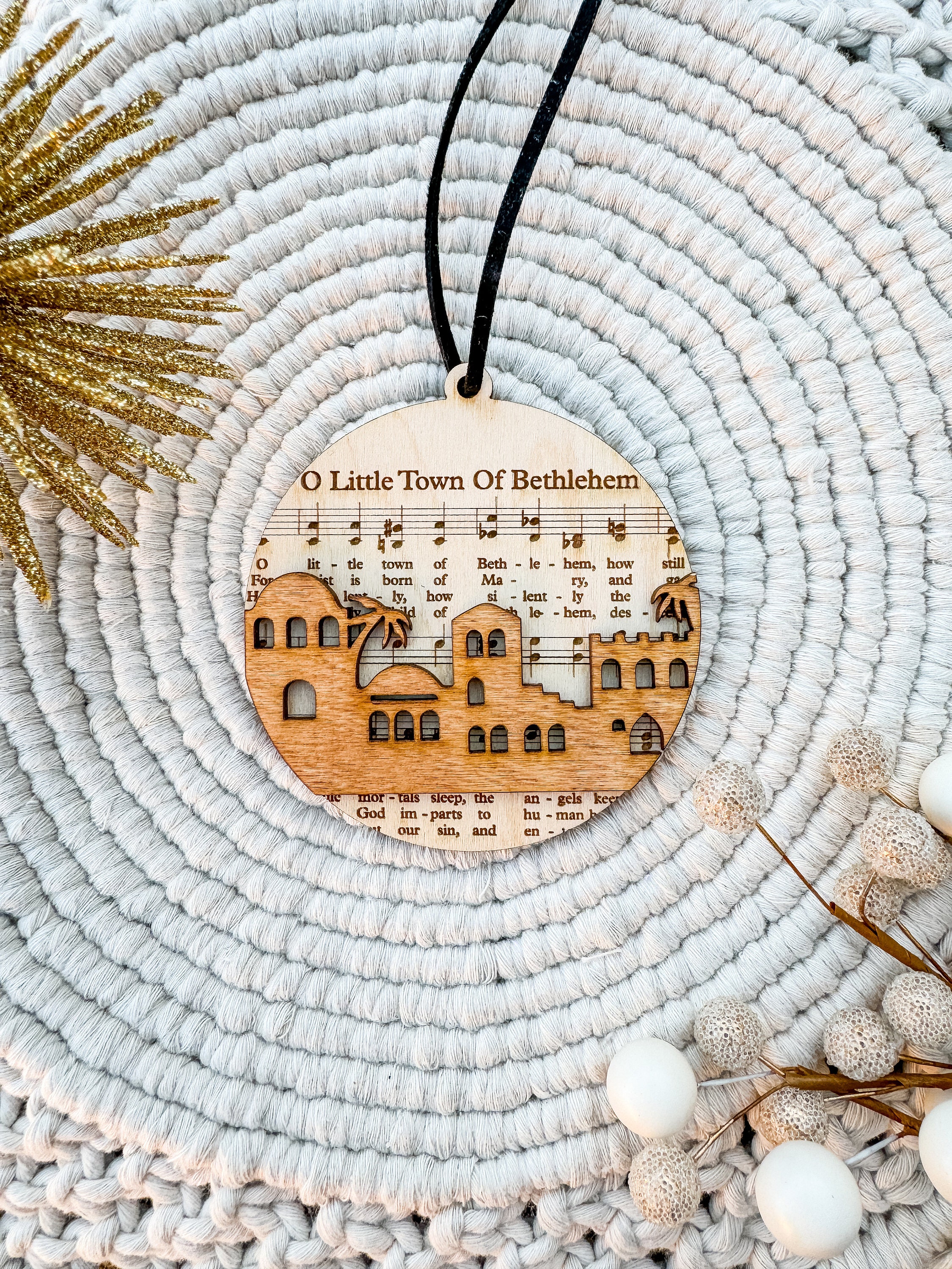 Laser Cut Nativity Scene Ornament: Hymn Sheet Music Christmas Decor thumbnail 6