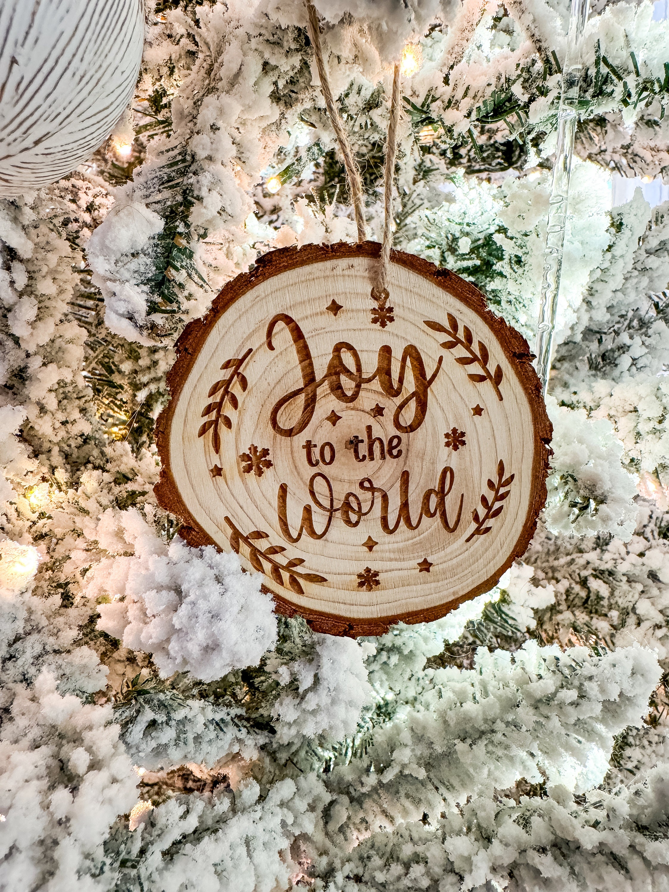 Nativity Engraved Wood Slice Ornament – Christian Christmas Gift thumbnail 3