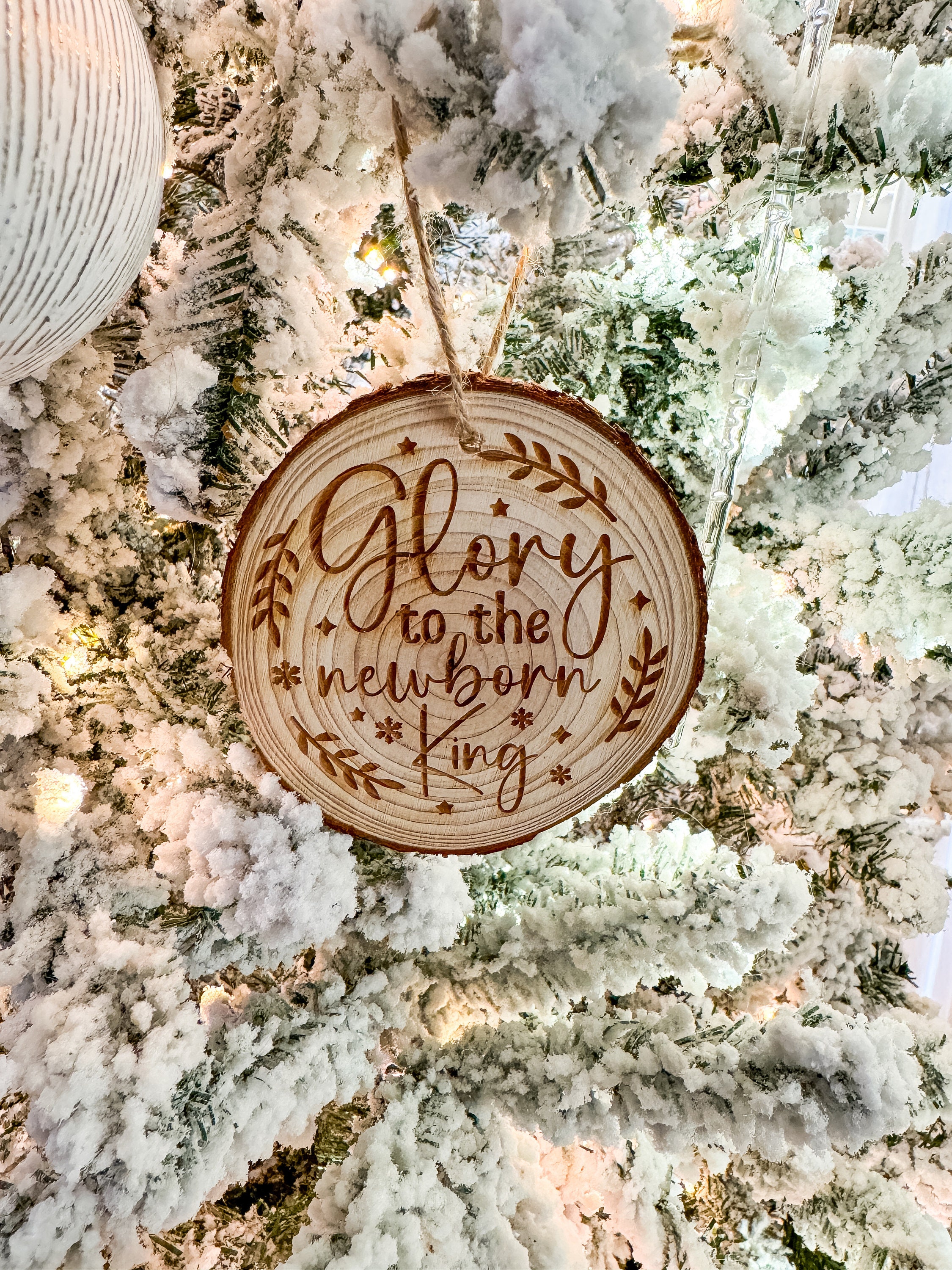 Nativity Engraved Wood Slice Ornament – Christian Christmas Gift thumbnail 5