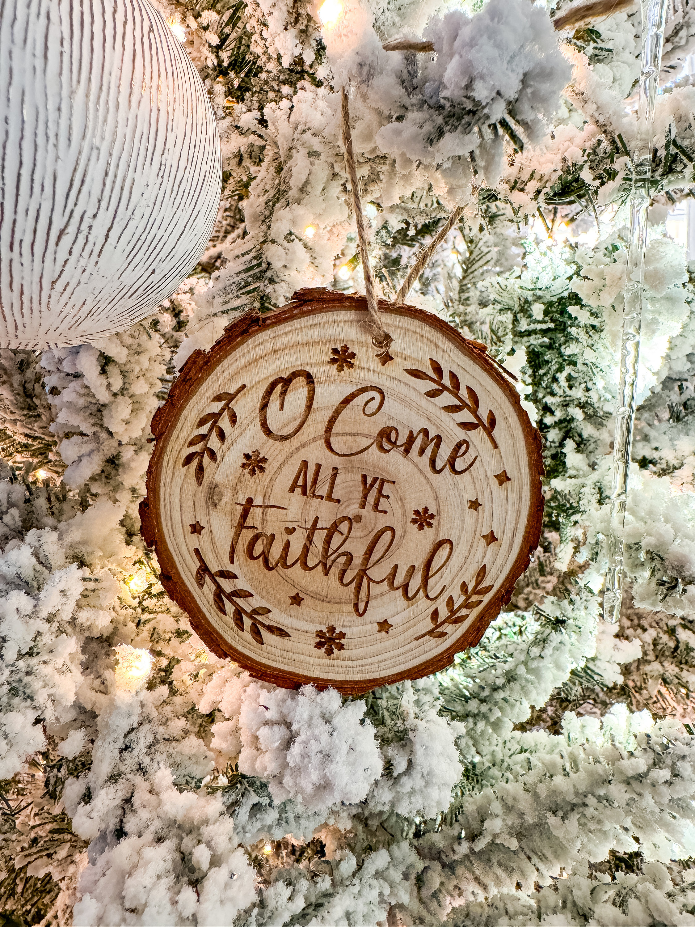Nativity Engraved Wood Slice Ornament – Christian Christmas Gift thumbnail 6