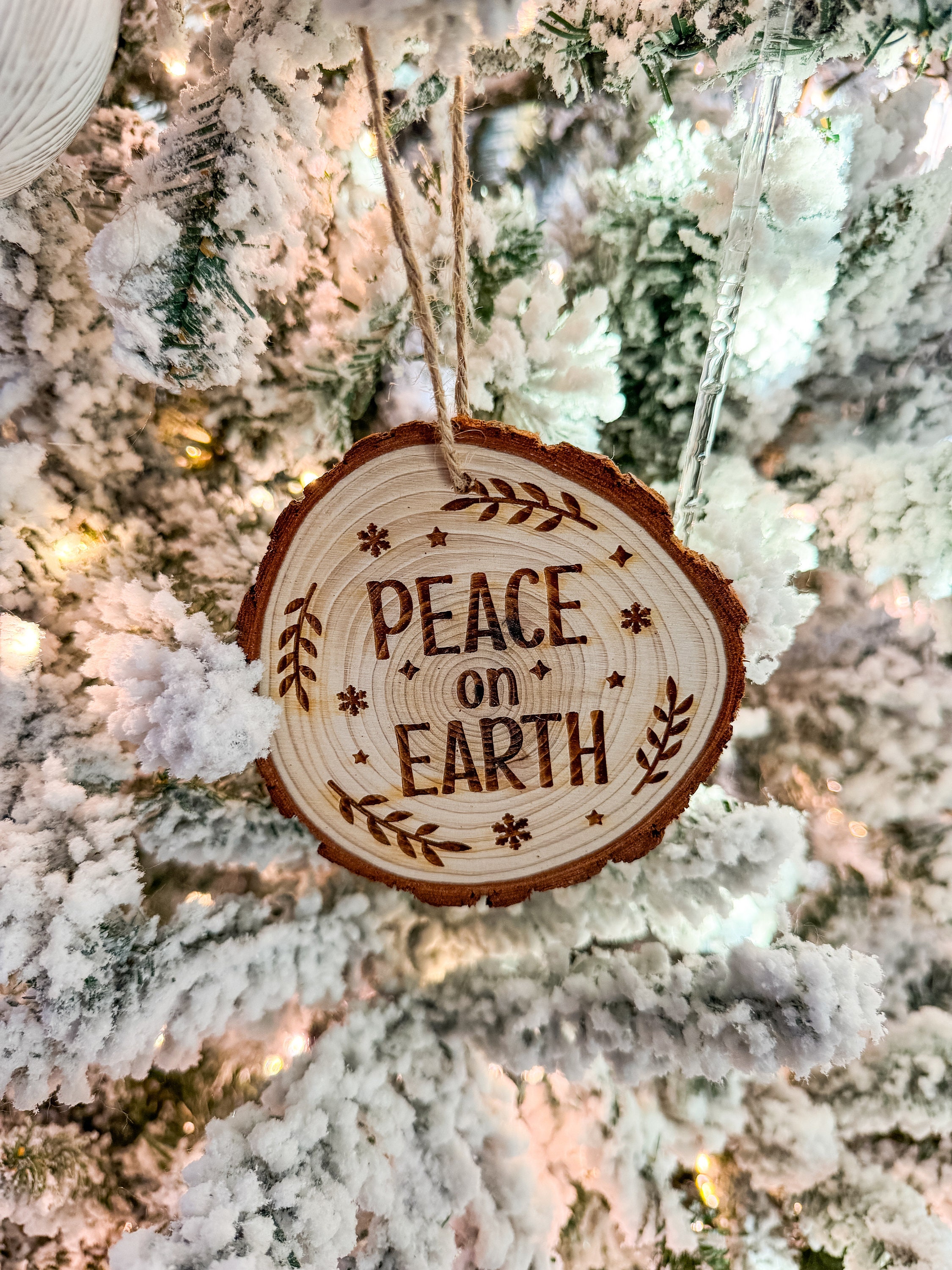 Nativity Engraved Wood Slice Ornament – Christian Christmas Gift thumbnail 4