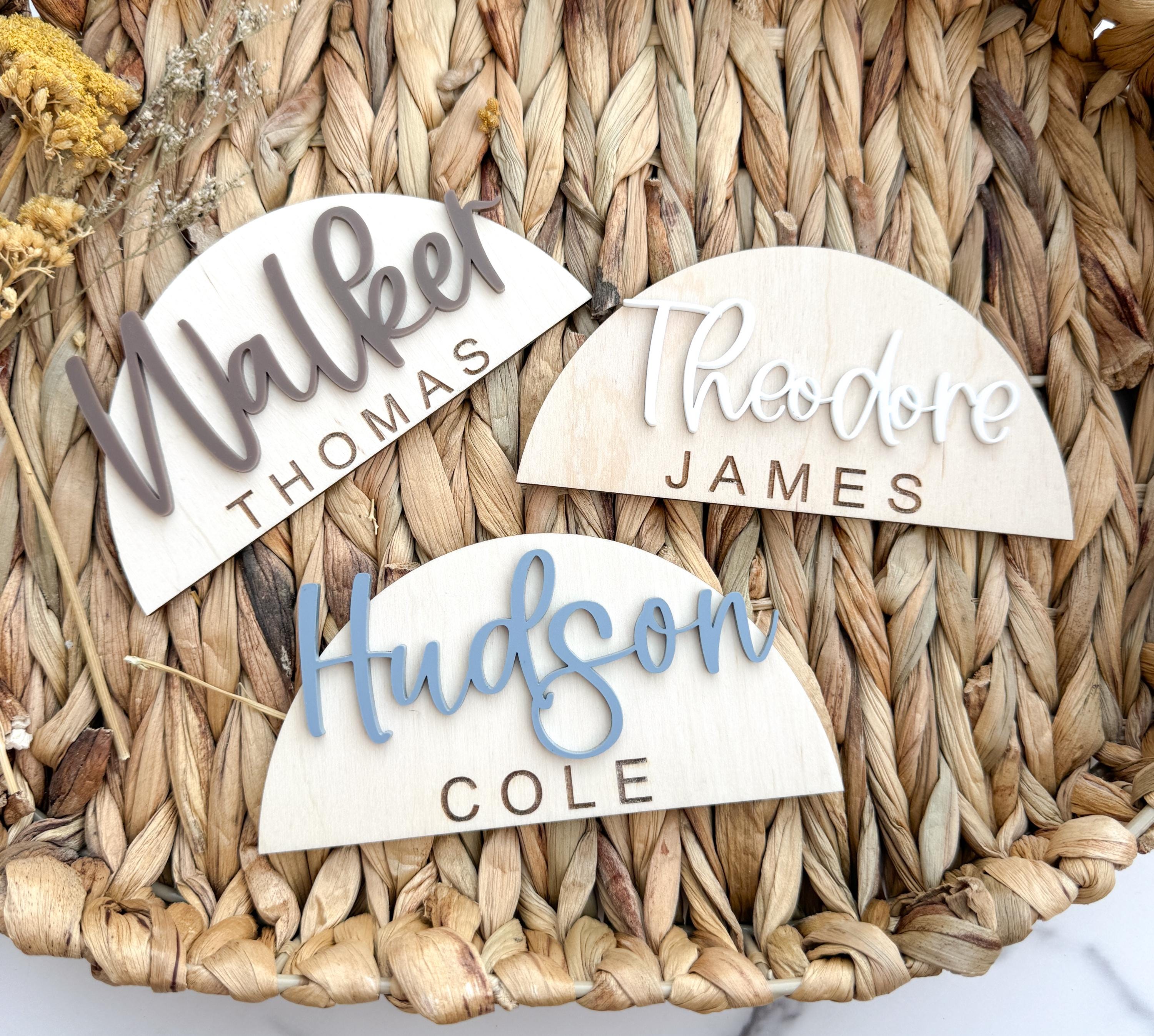 Personalized Wooden Baby Name Sign Arch Nursery Name Plaque Custom Wall Decor thumbnail 12
