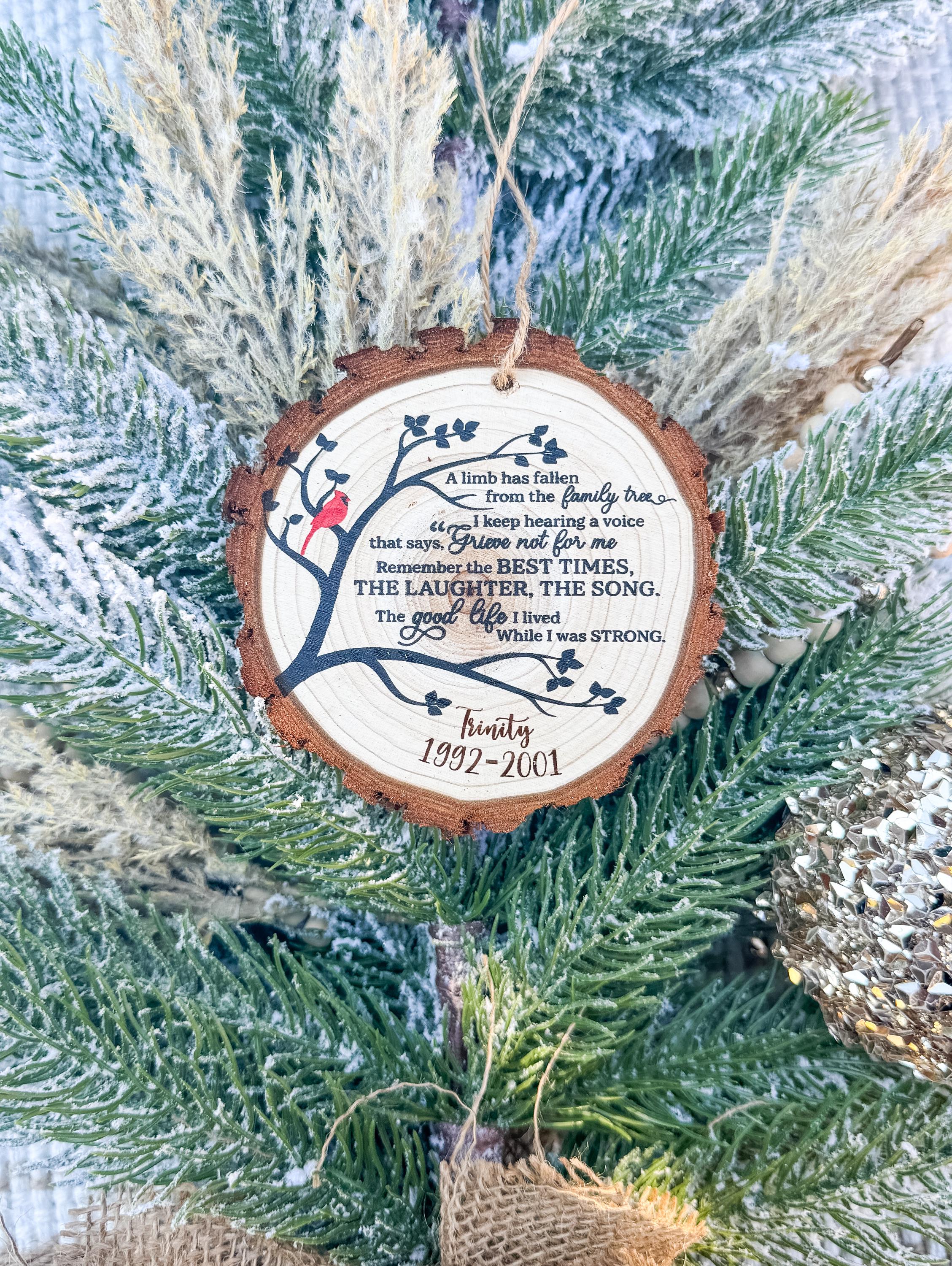 Memorial Cardinal Ornament: Sympathy Gift, Remembrance Keepsake