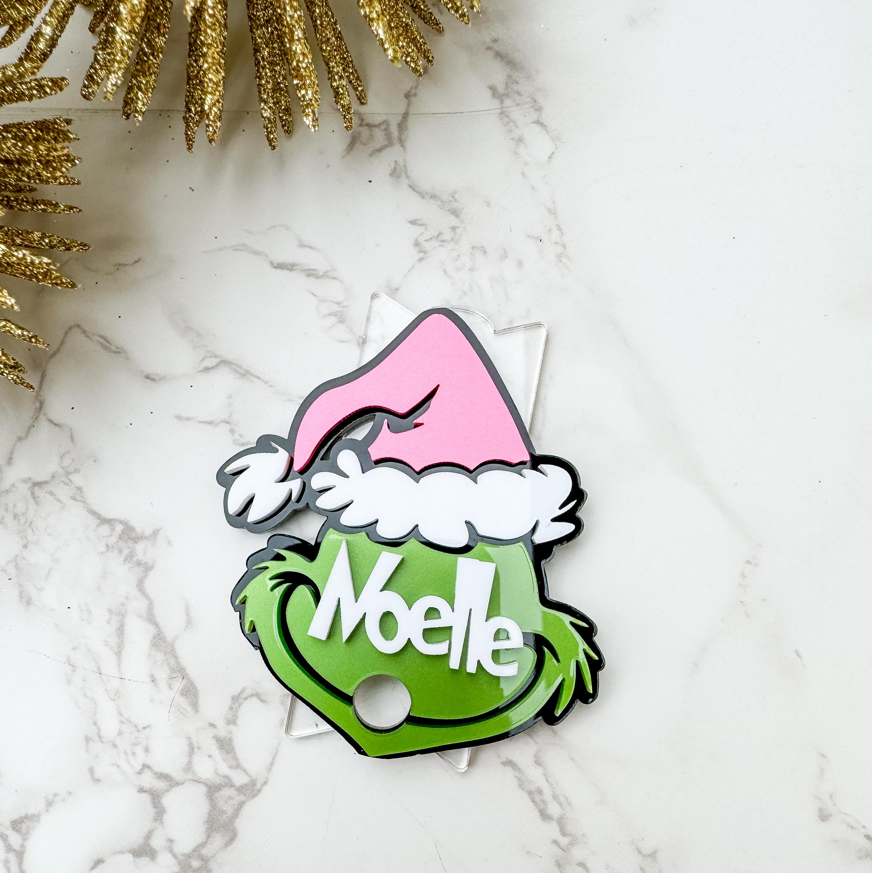 Christmas Stanley Topper: Personalized Acrylic Name Plate for 30/40oz H2.0 Tumbler thumbnail 4