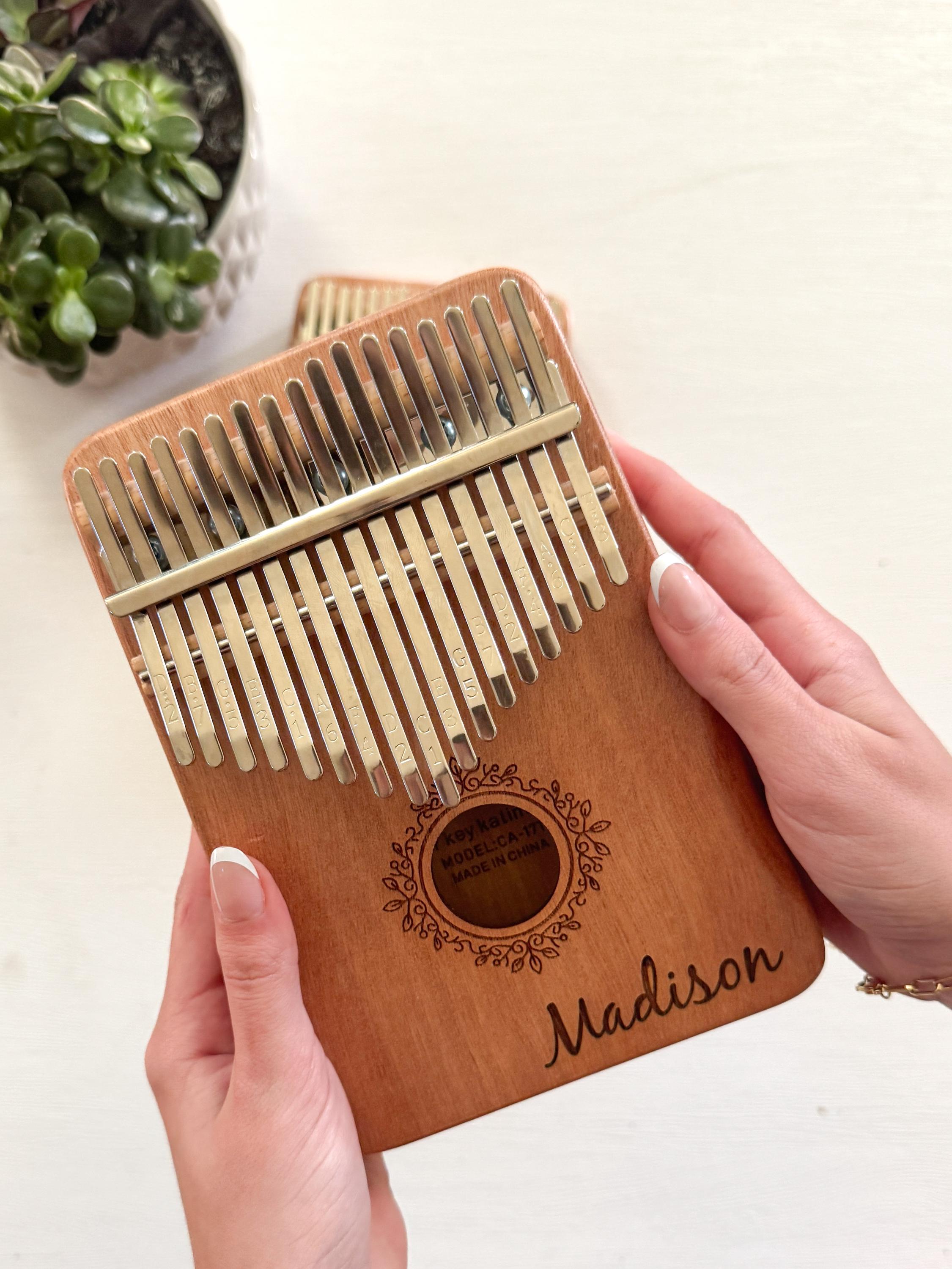 Kalimba-Custom Engraved Finger Piano-17-Key Kalimba Beginners-Premium Thumb Piano-Sound Healing Instruments for Sound Therapy & Relaxation