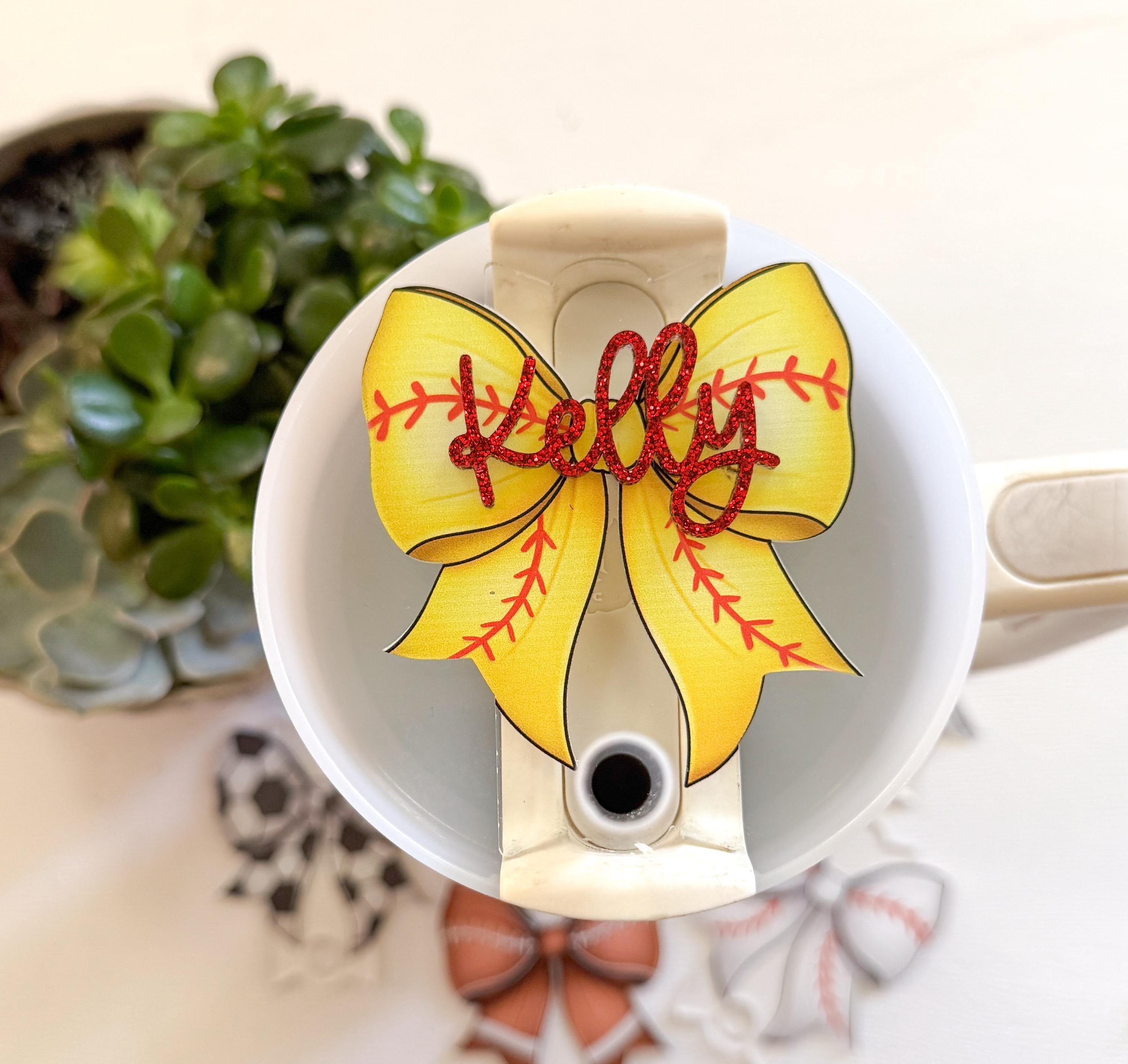 Personalized Sports Bow Stanley Tumbler Tag: Acrylic Name Plate thumbnail 6
