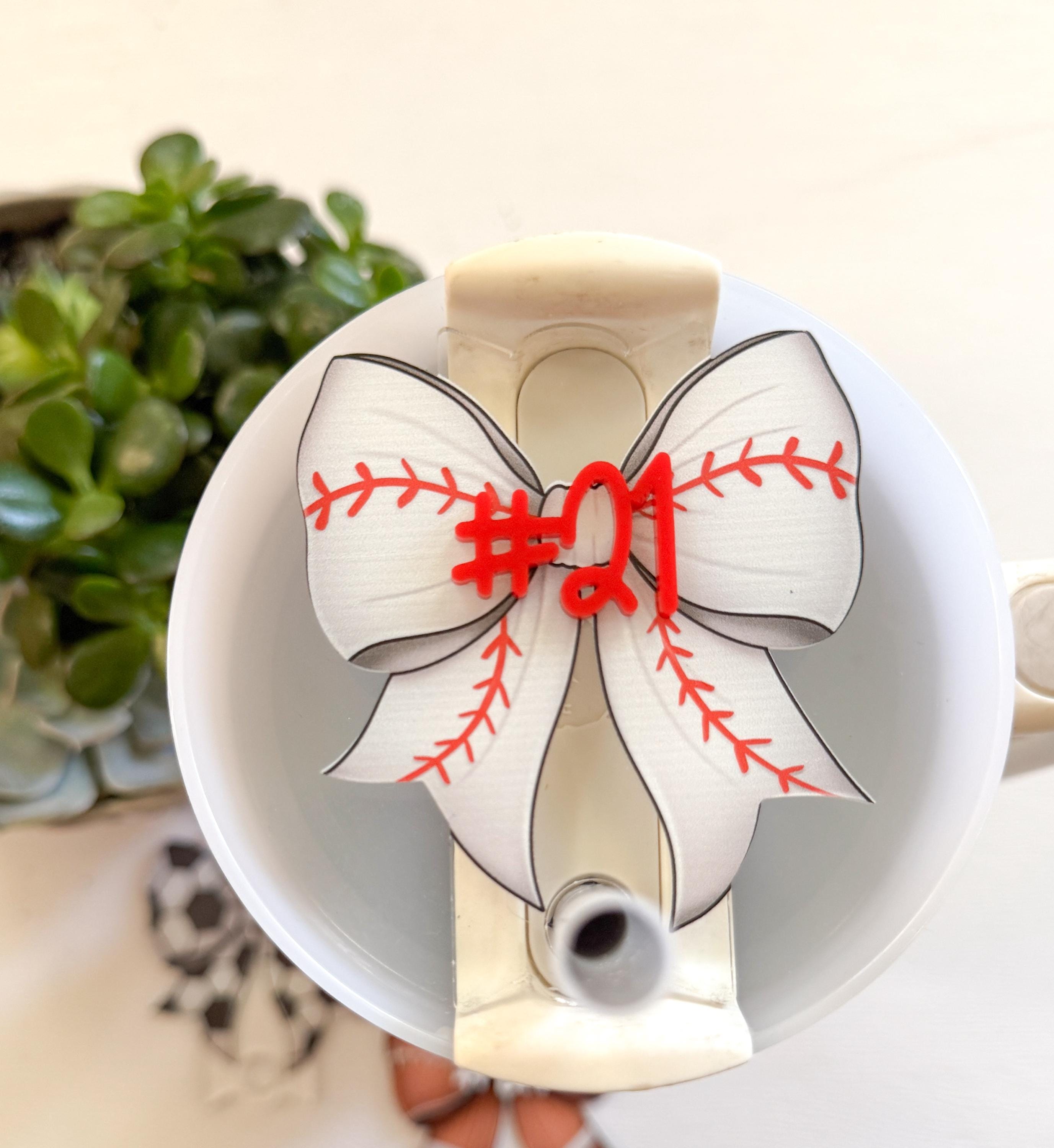 Personalized Sports Bow Stanley Tumbler Tag: Acrylic Name Plate thumbnail 7
