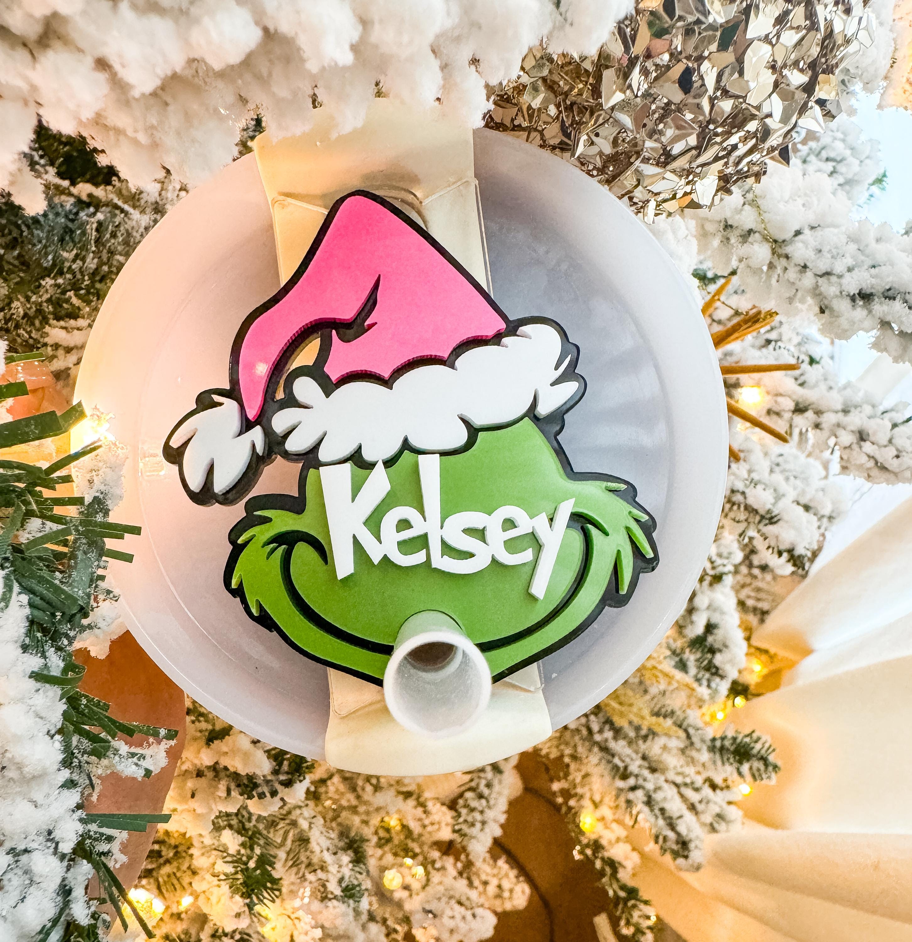 Christmas Stanley Topper: Personalized Acrylic Name Plate for 30/40oz H2.0 Tumbler