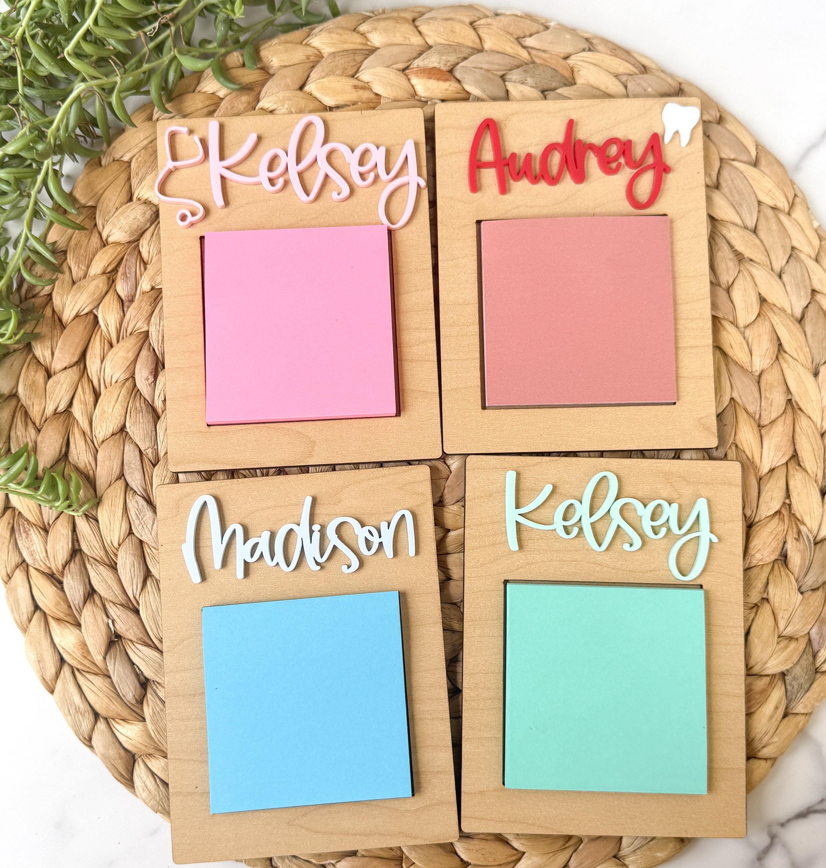 Personalized Medical Assistant Gift: Wooden Sticky Note Holder with Acrylic Name thumbnail 6