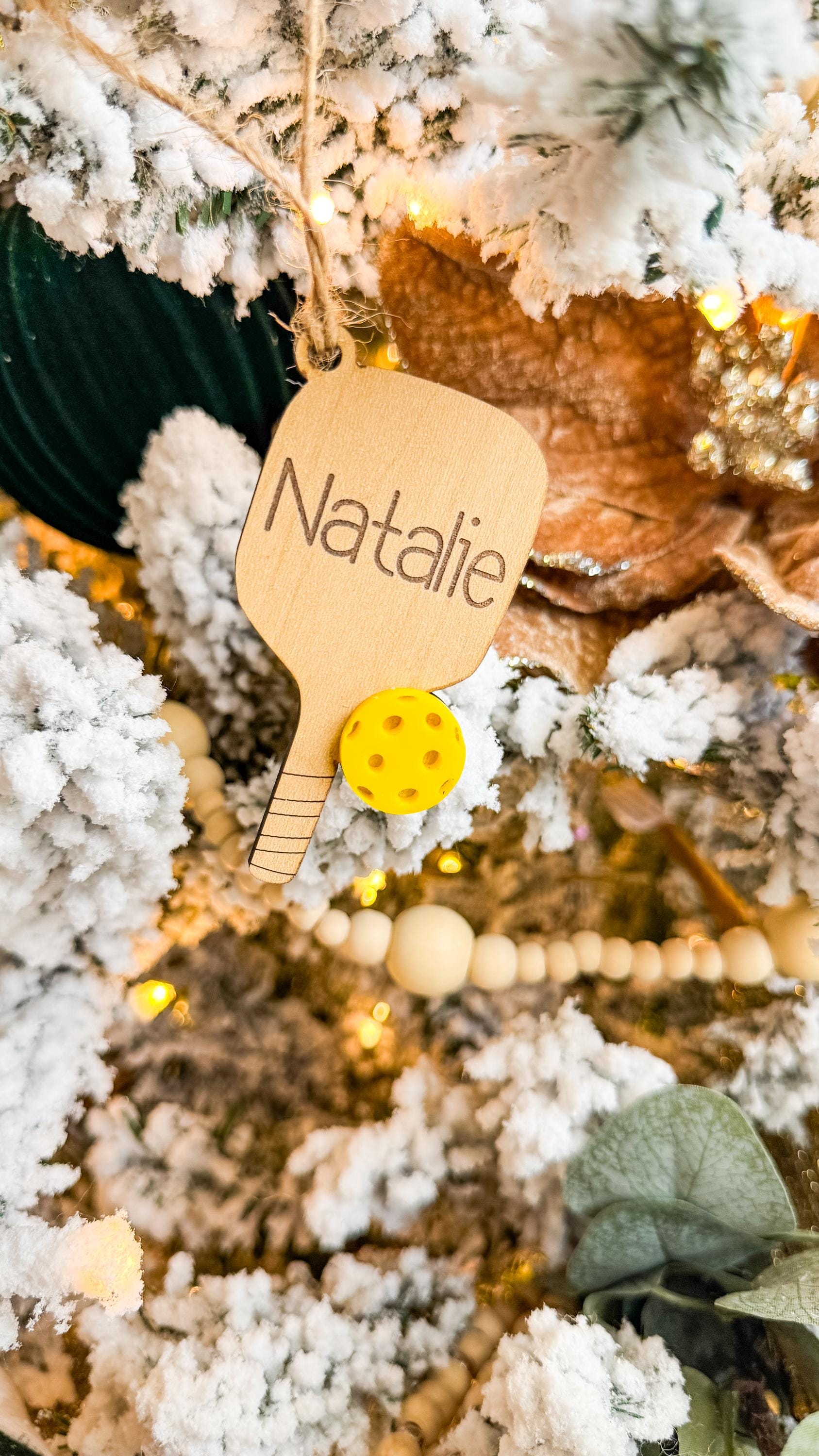 Personalized Pickleball Ornament: Wood Sports Gift thumbnail 4