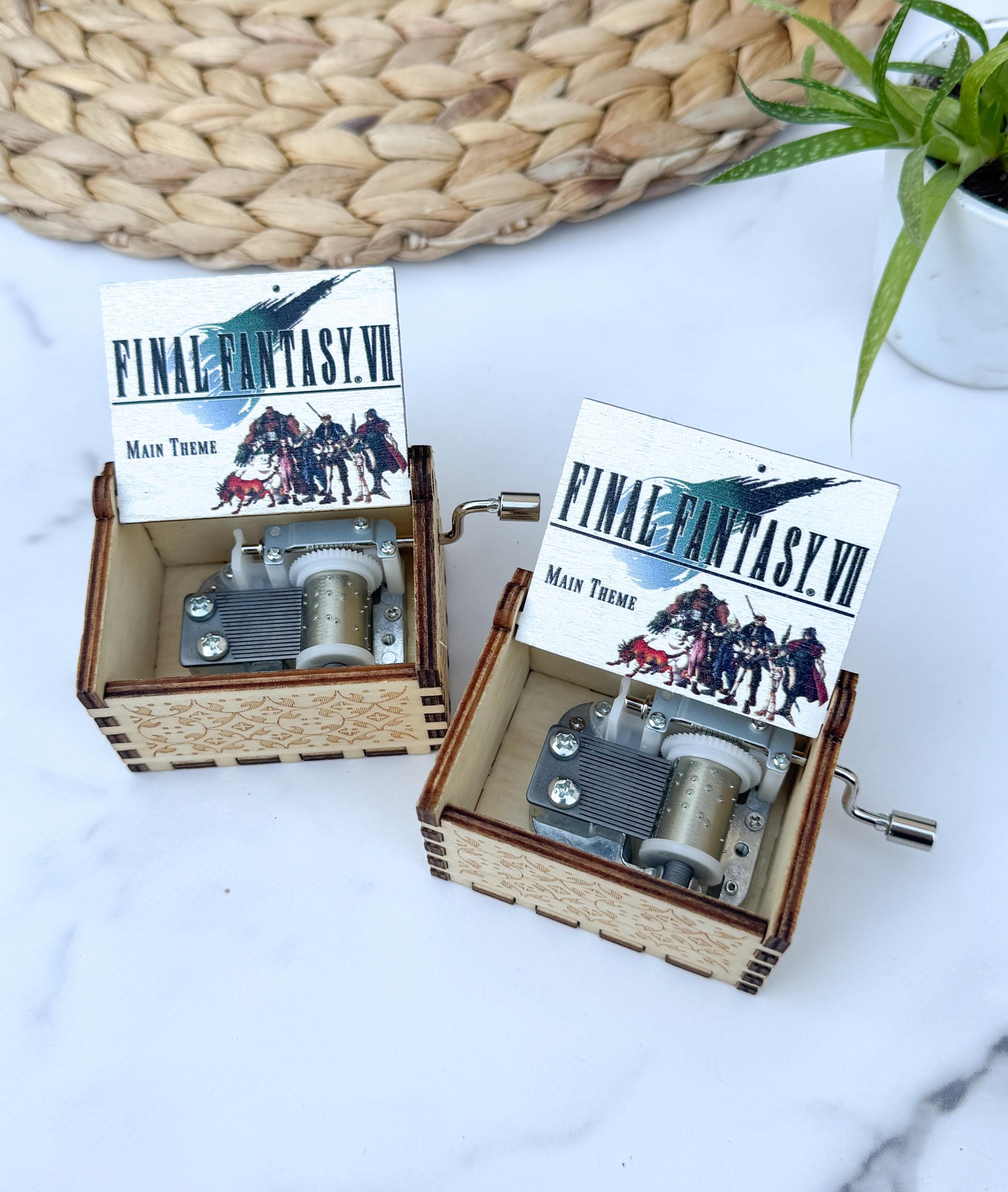 Final Fantasy 7 VII Main Theme Wooden Hand Crank Music Box Engraved Game Gift