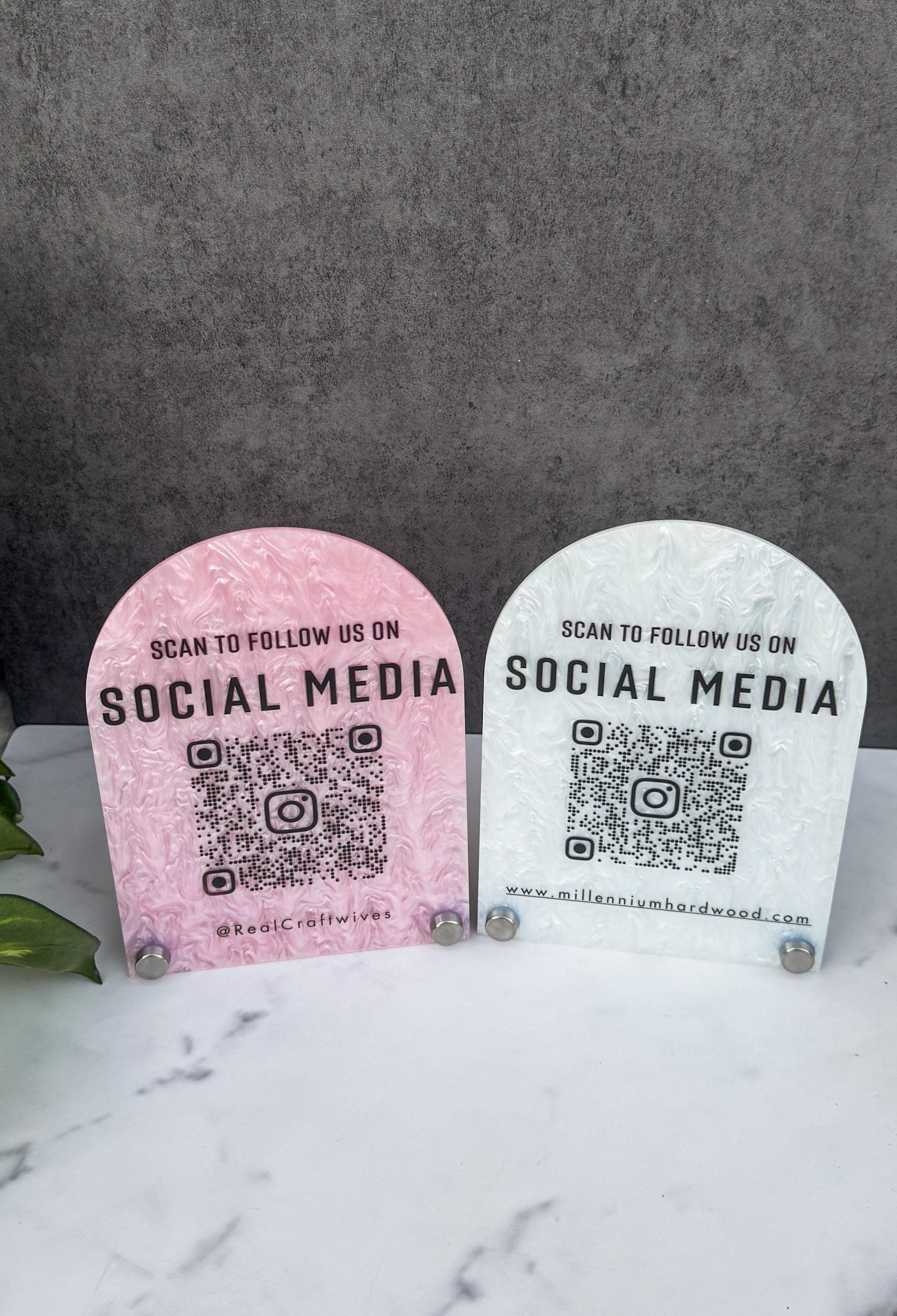 Custom Arch QR Code Sign, Social Media Display, Business Tabletop Decor thumbnail 8