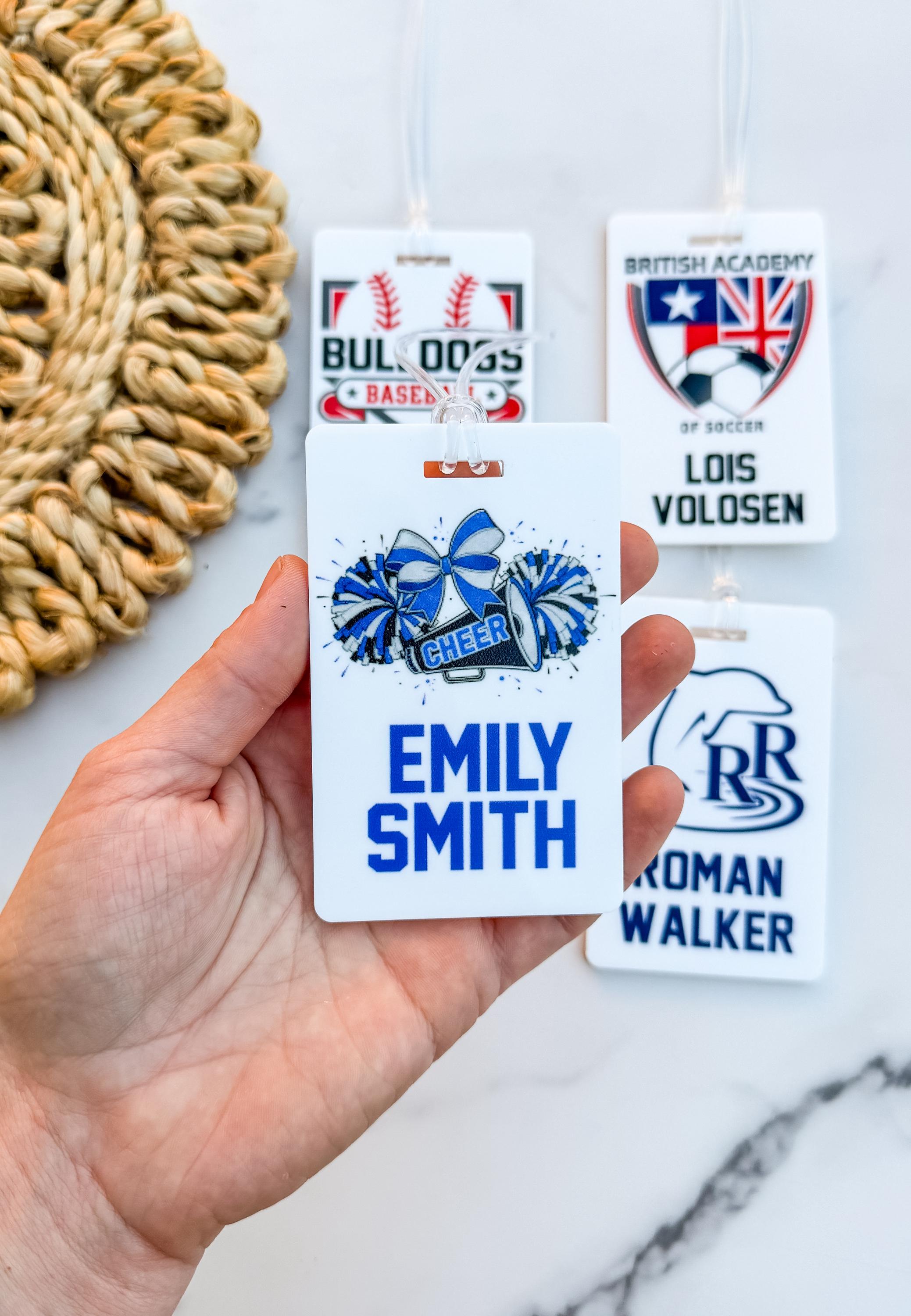 Personalized Acrylic Sports Bag Tag with Custom Team Logo and Name thumbnail 3
