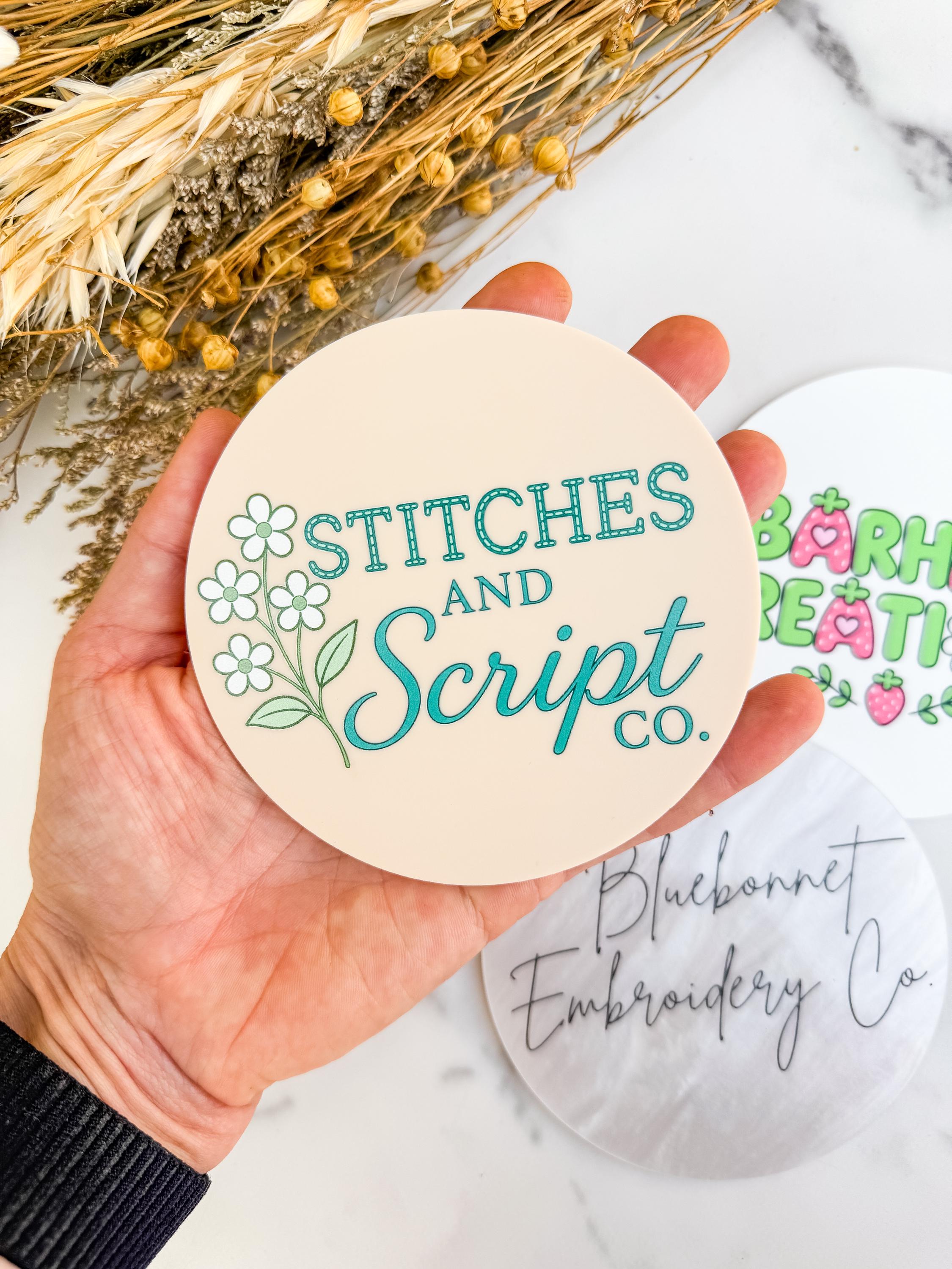 Custom Business Logo Sign Round Branded Watermark Plaque thumbnail 5