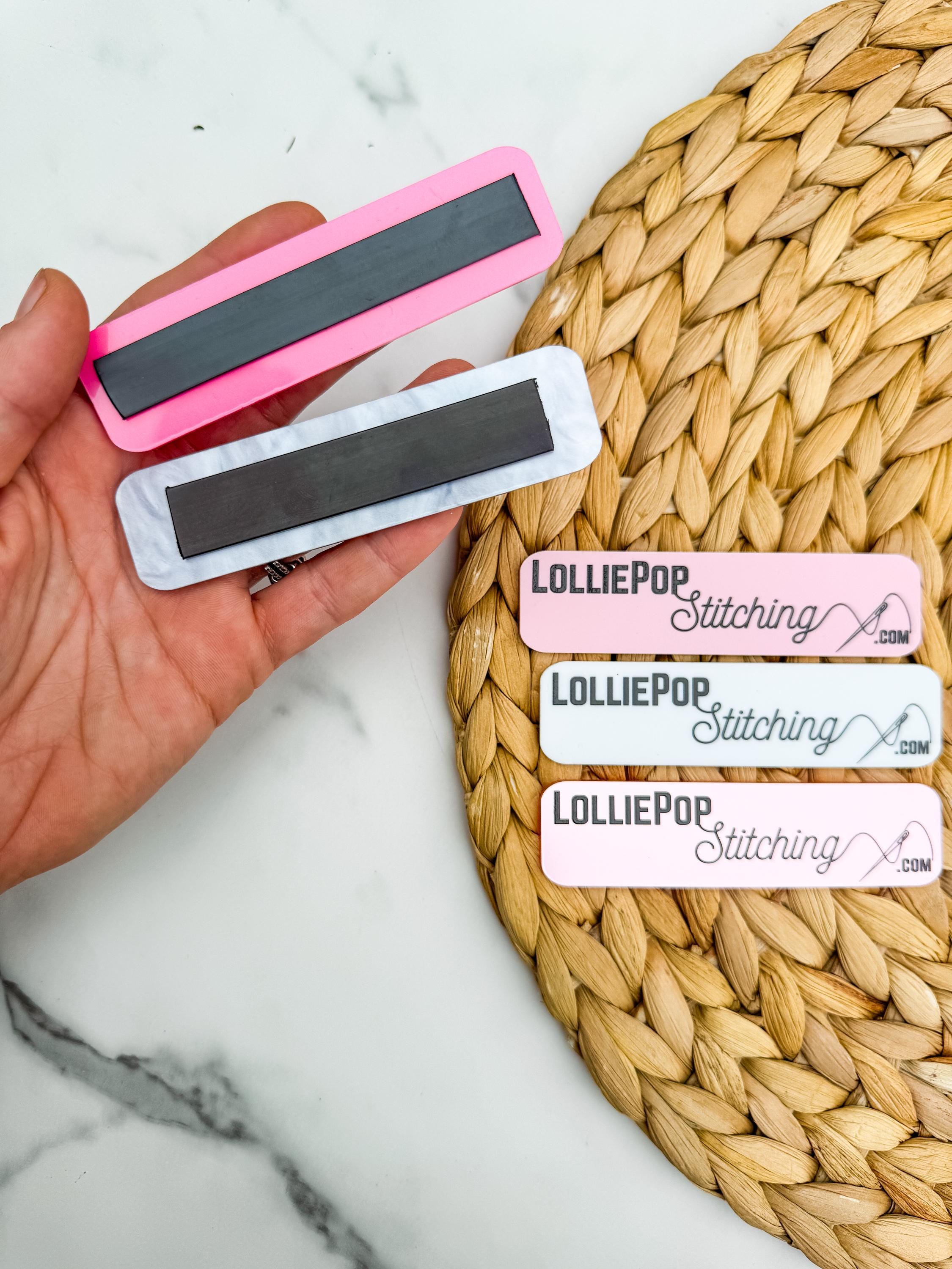 Mini Magnetic Social Media Embroidery Hoop Watermark Tag for Sewing Business thumbnail 7