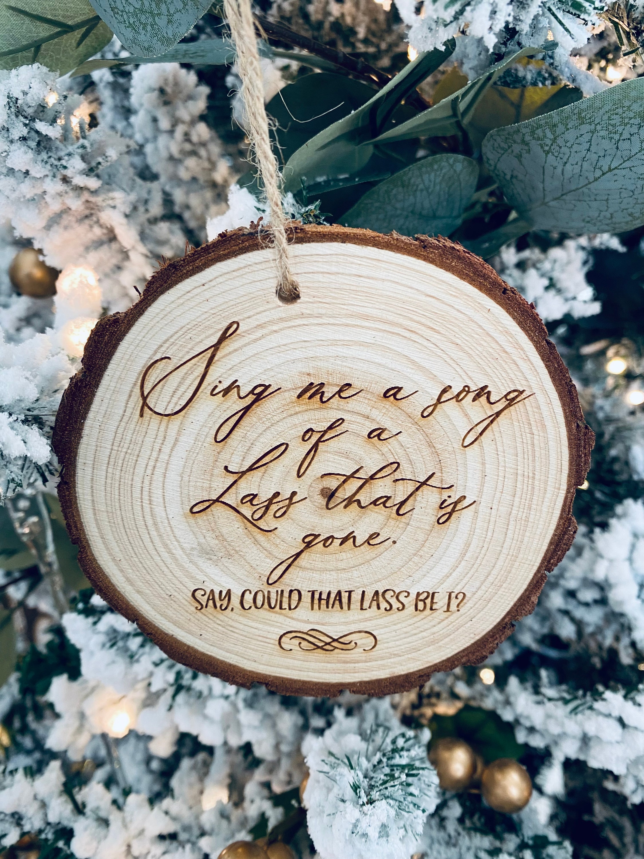 Outlander Inspired Wood Slice Ornament: Rustic Christmas Tree Decor thumbnail 4
