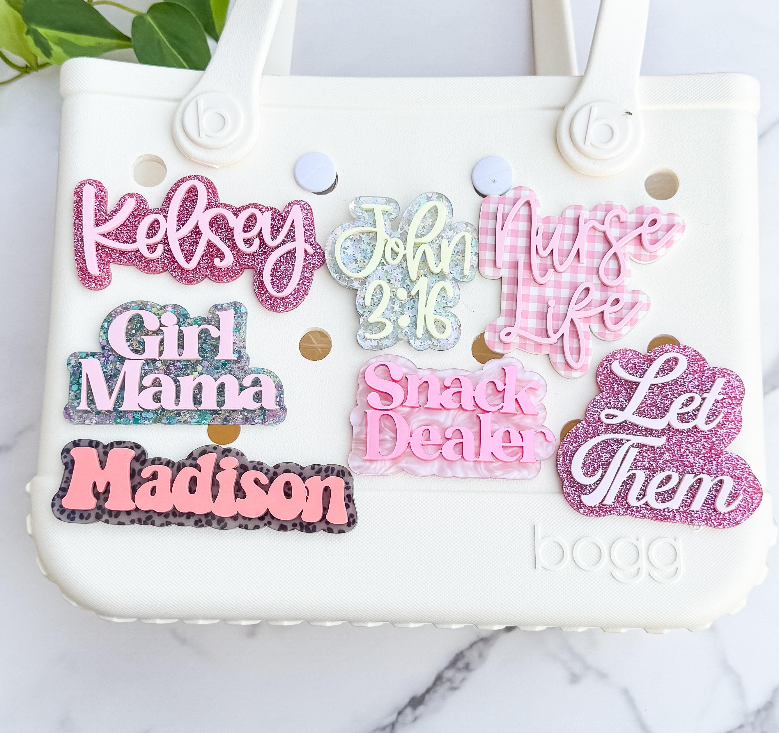 Custom Acrylic Bogg Bag Charm: Personalized Tote Bag Accessory