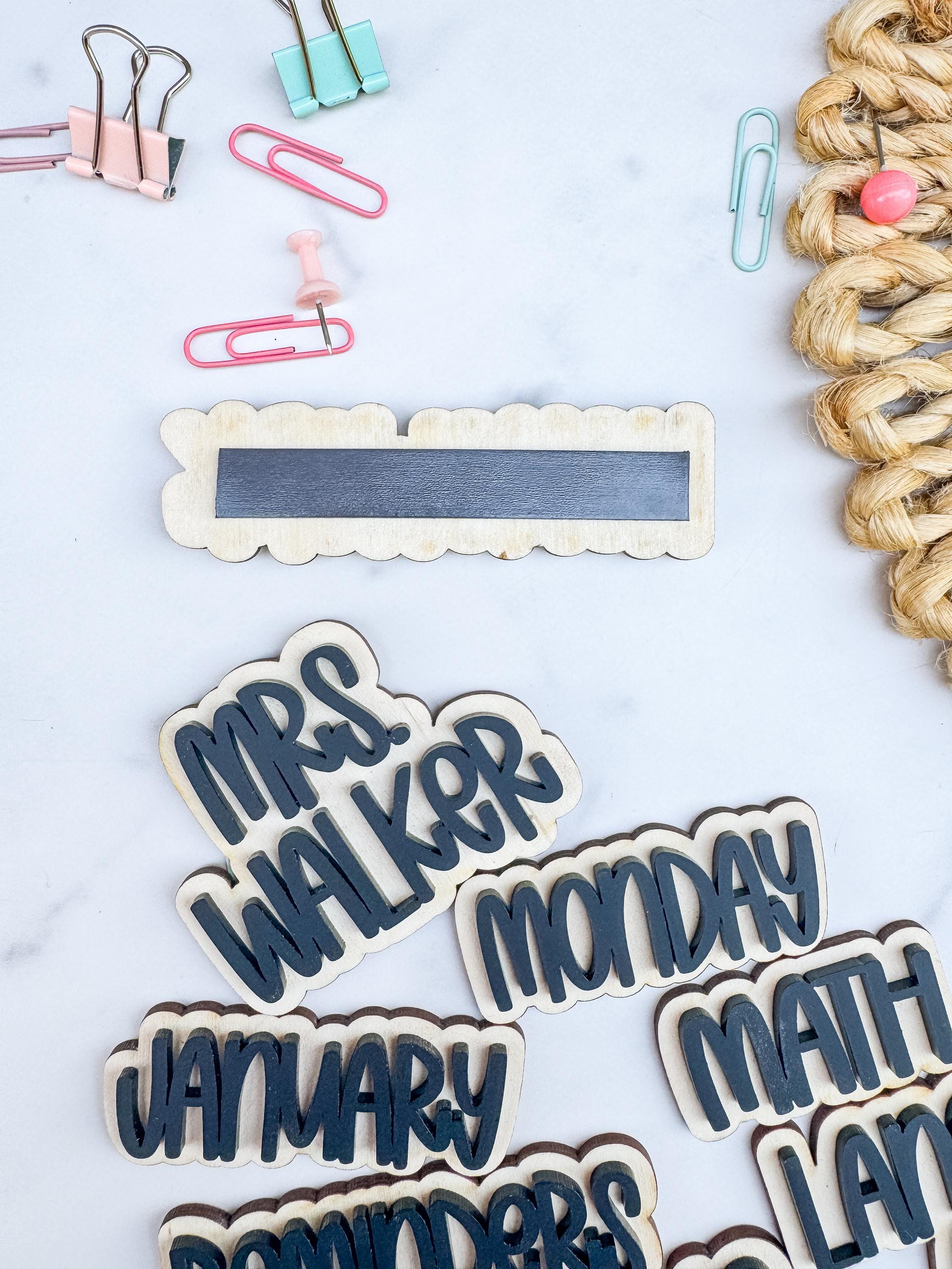 Layered Wood Acrylic Classroom Magnets, Custom Teacher Whiteboard Organization Accessories thumbnail 7