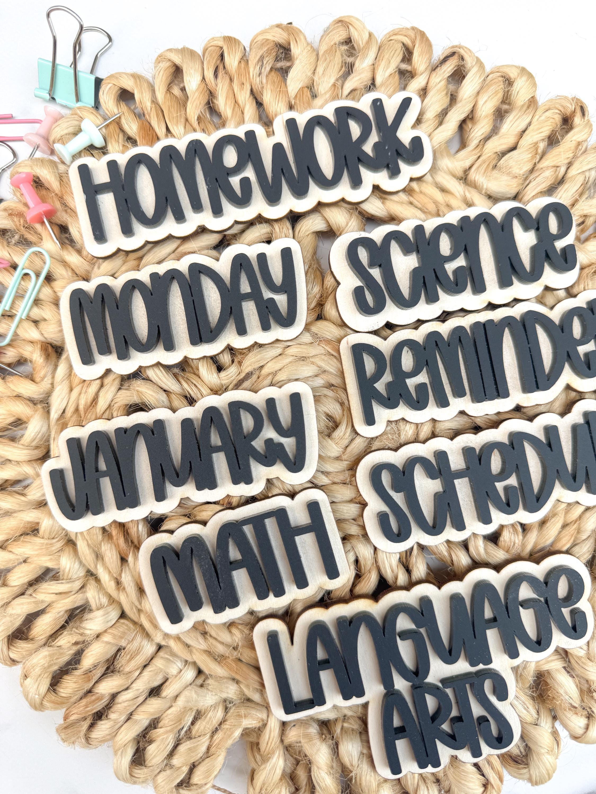 Layered Wood Acrylic Classroom Magnets, Custom Teacher Whiteboard Organization Accessories thumbnail 10
