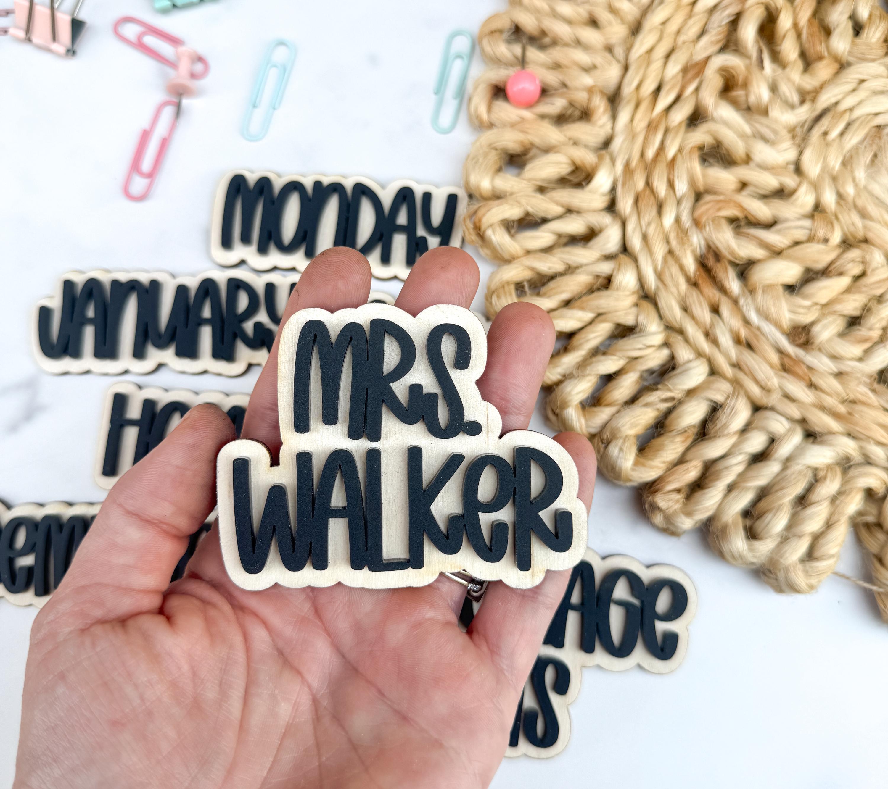 Layered Wood Acrylic Classroom Magnets, Custom Teacher Whiteboard Organization Accessories thumbnail 6
