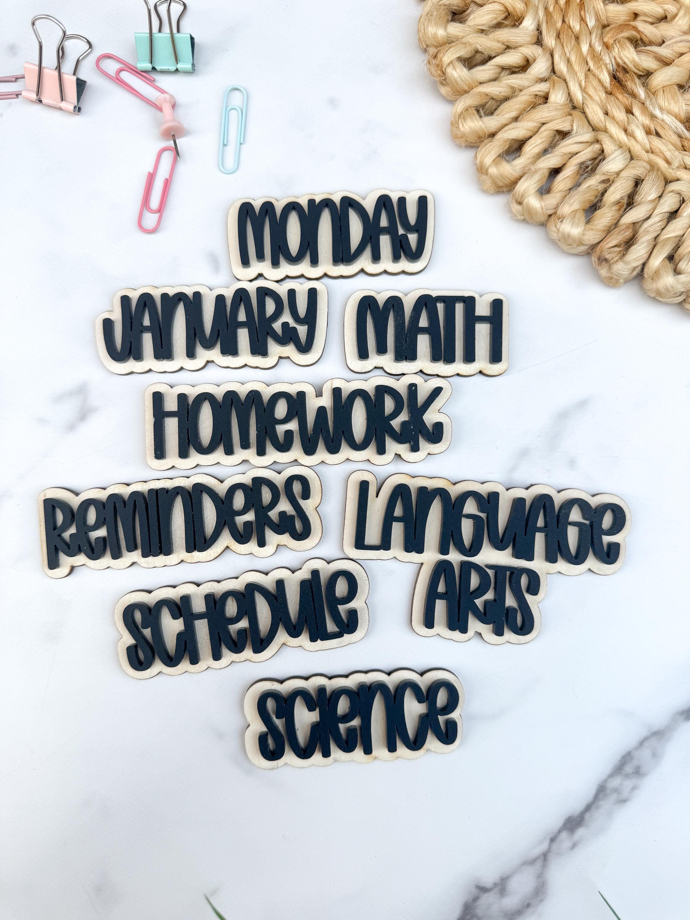 Layered Wood Acrylic Classroom Magnets, Custom Teacher Whiteboard Organization Accessories thumbnail 5