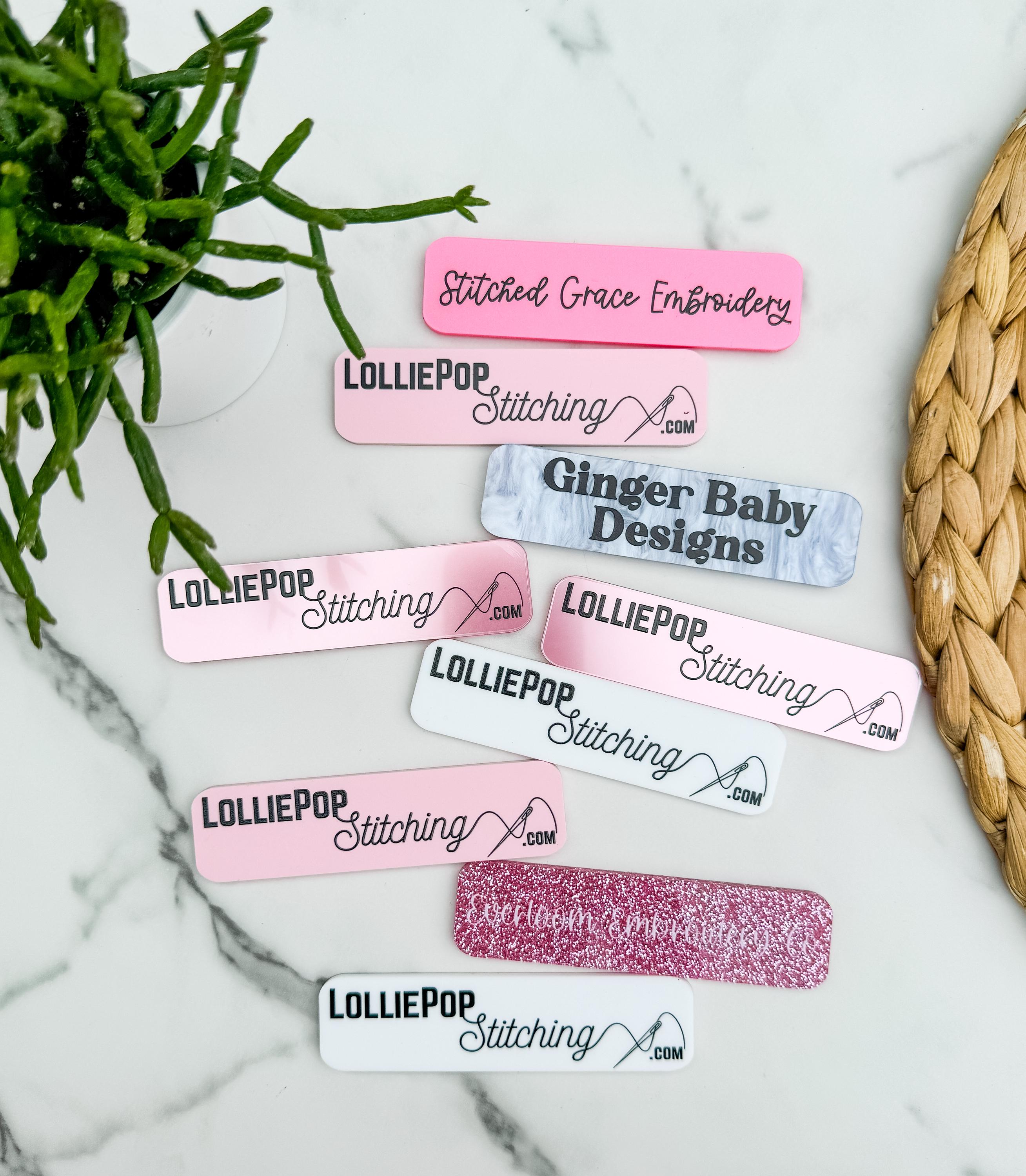 Mini Magnetic Social Media Embroidery Hoop Watermark Tag for Sewing Business