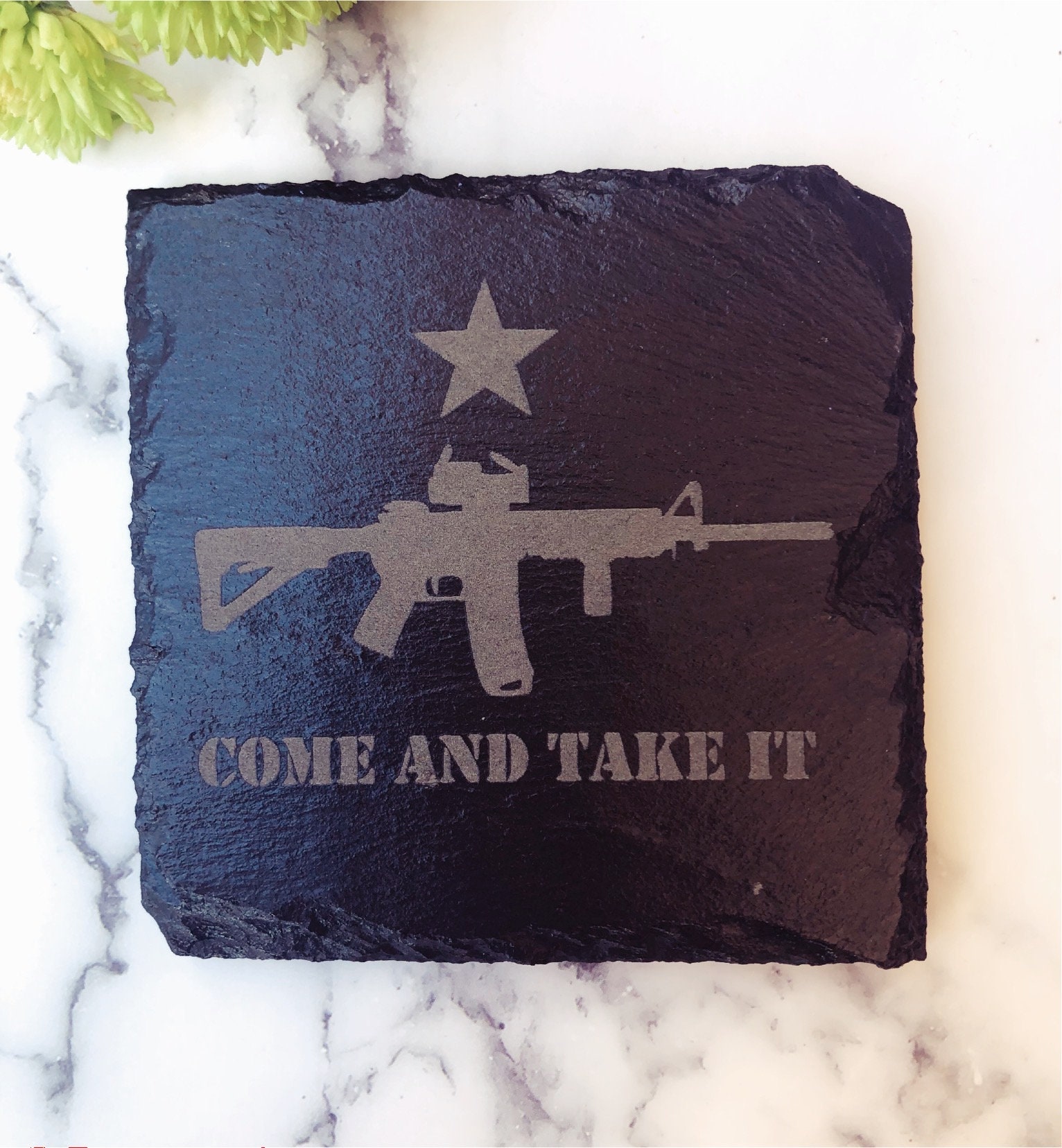 Engraved Slate 2nd Amendment Coasters – Gun Lover Gift thumbnail 7