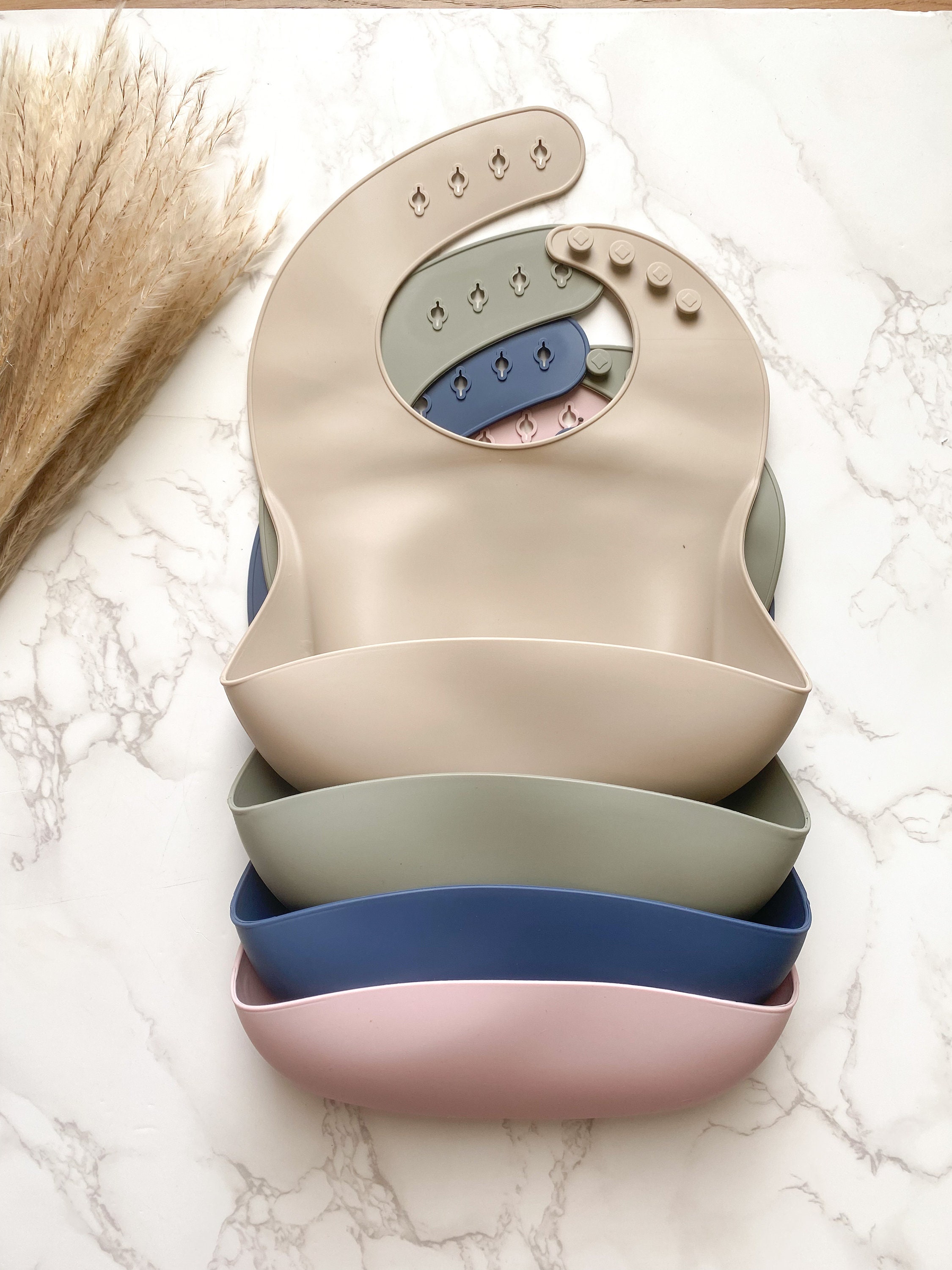 Personalized Silicone Baby Feeding Set: Bib, Bowl & Wooden Spoon thumbnail 8