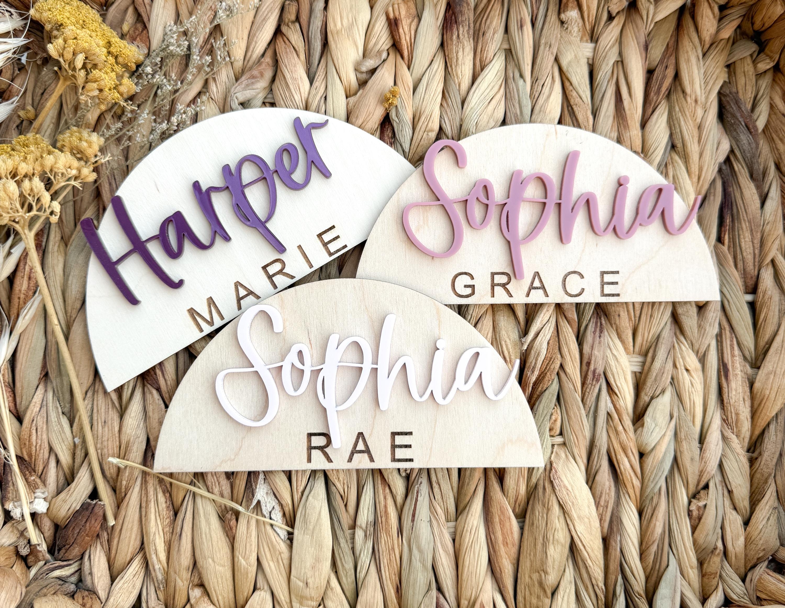 Personalized Wooden Baby Name Sign Arch Nursery Name Plaque Custom Wall Decor thumbnail 10