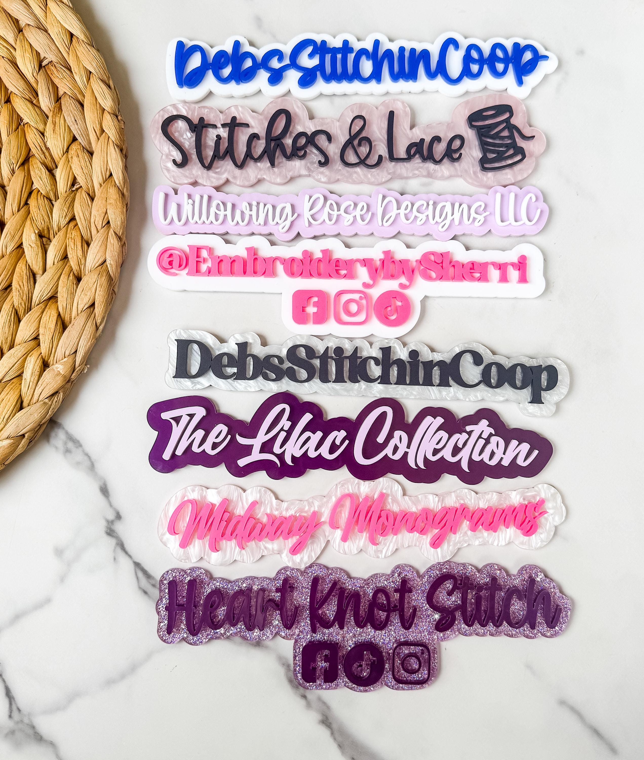 Magnetic Social Media Embroidery Hoop Watermark Tag for Sewing Business thumbnail 2