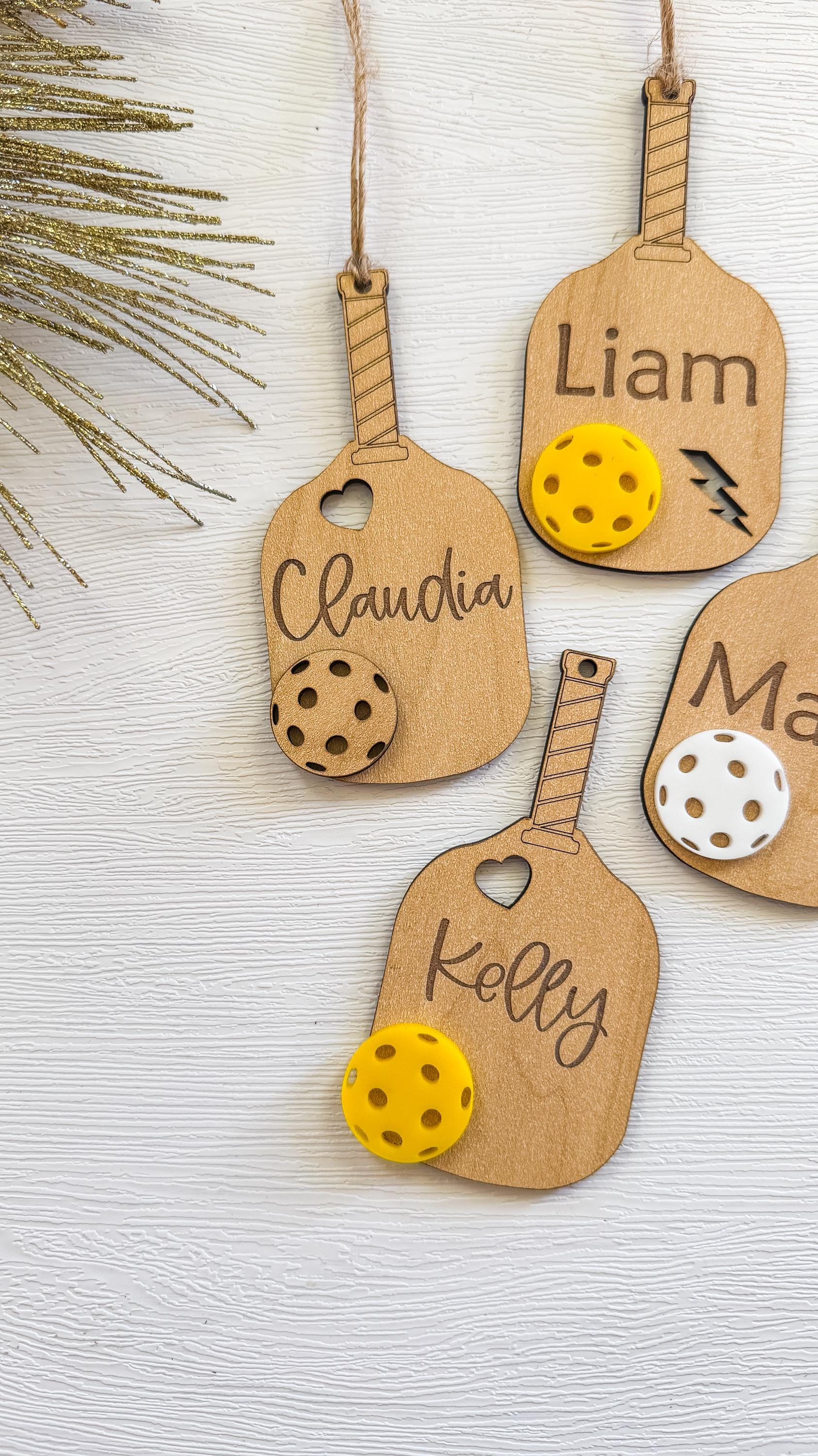 Personalized Pickleball Ornament: Wood Sports Gift thumbnail 3