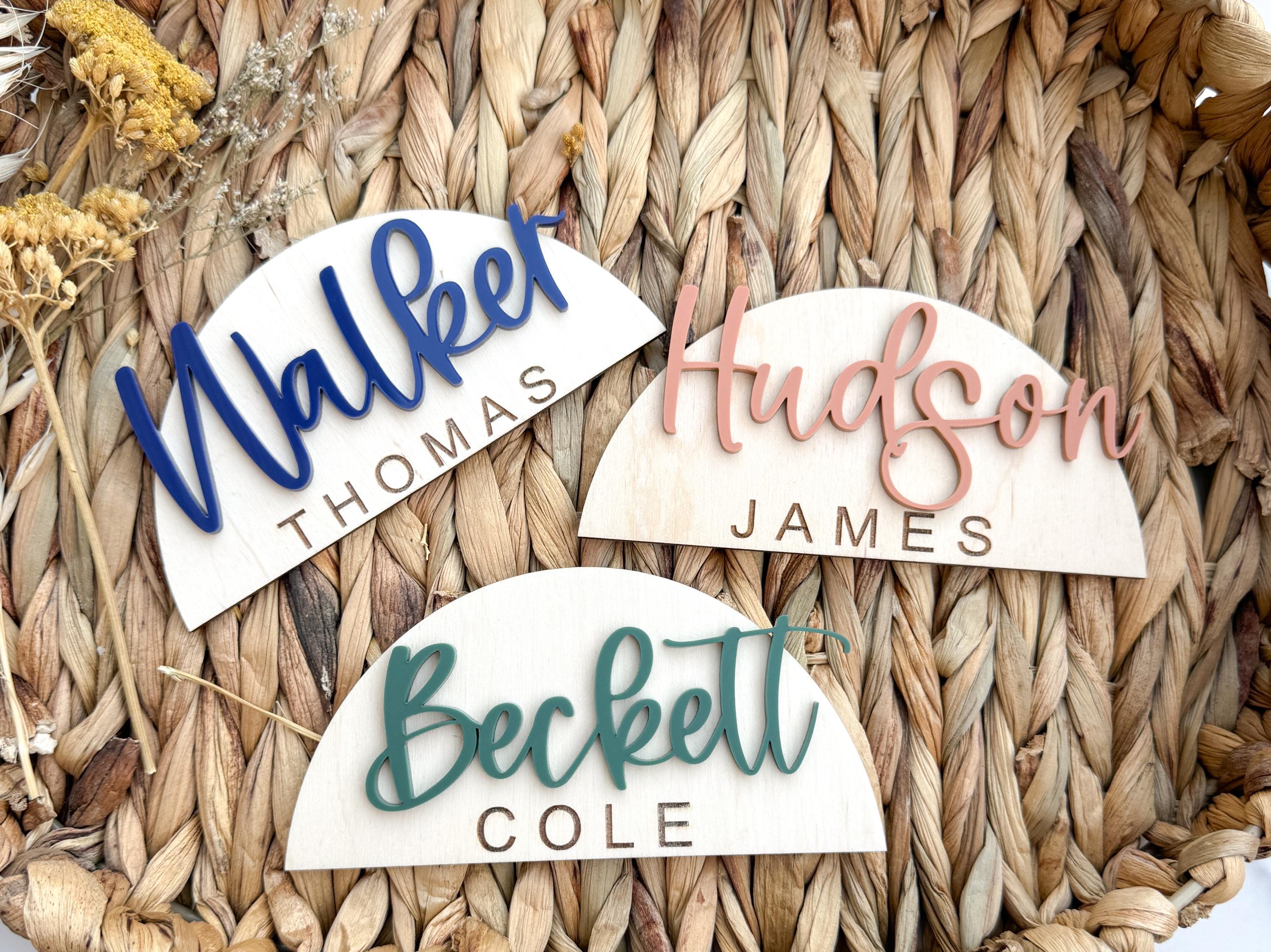 Personalized Wooden Baby Name Sign Arch Nursery Name Plaque Custom Wall Decor thumbnail 11