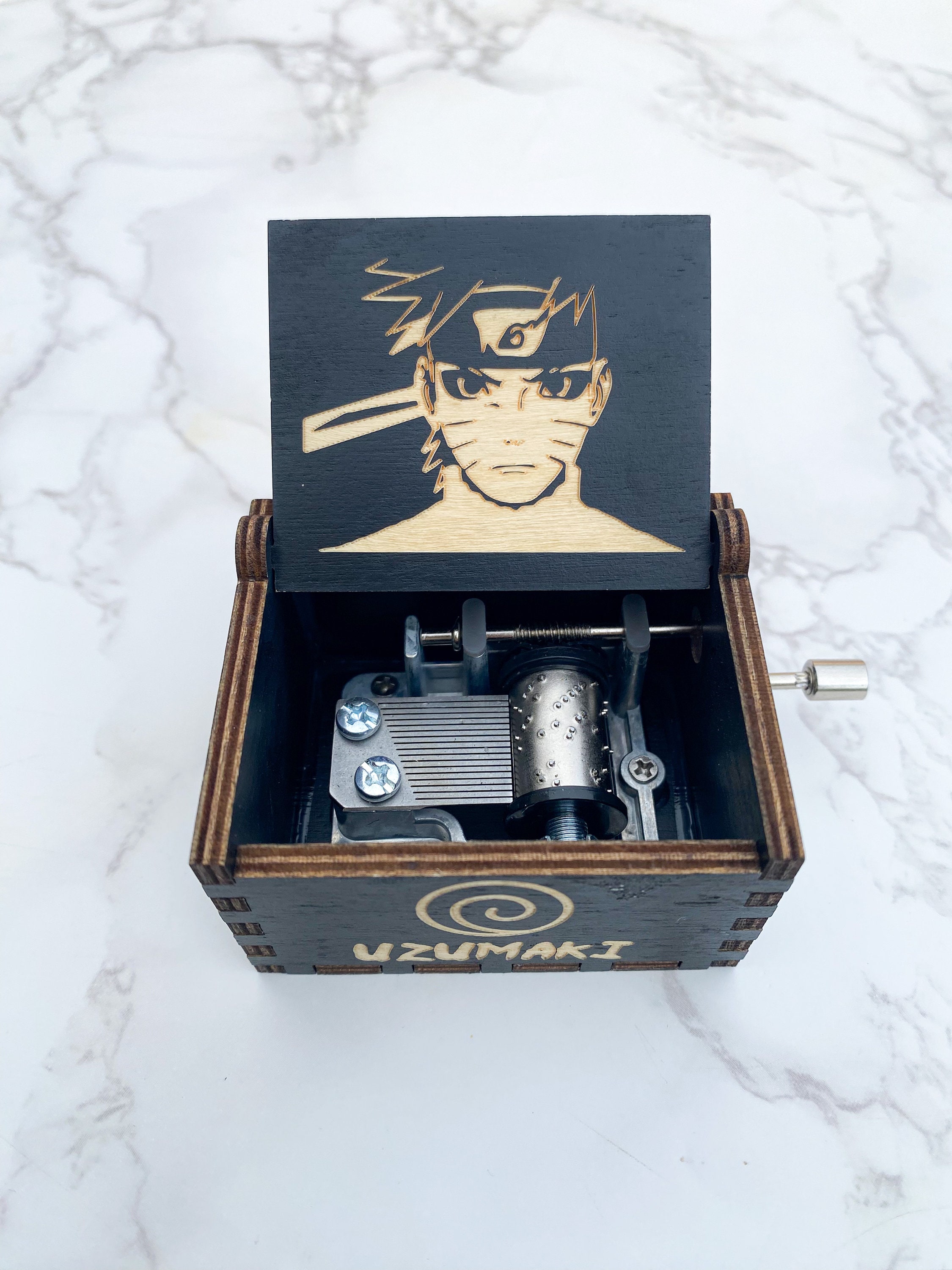 Japanese Anime Theme Music Box / Blue Bird Ikimono Gakari / Wooden Melody Personalized / Engraved Handmade Vintage Gift / Naruto