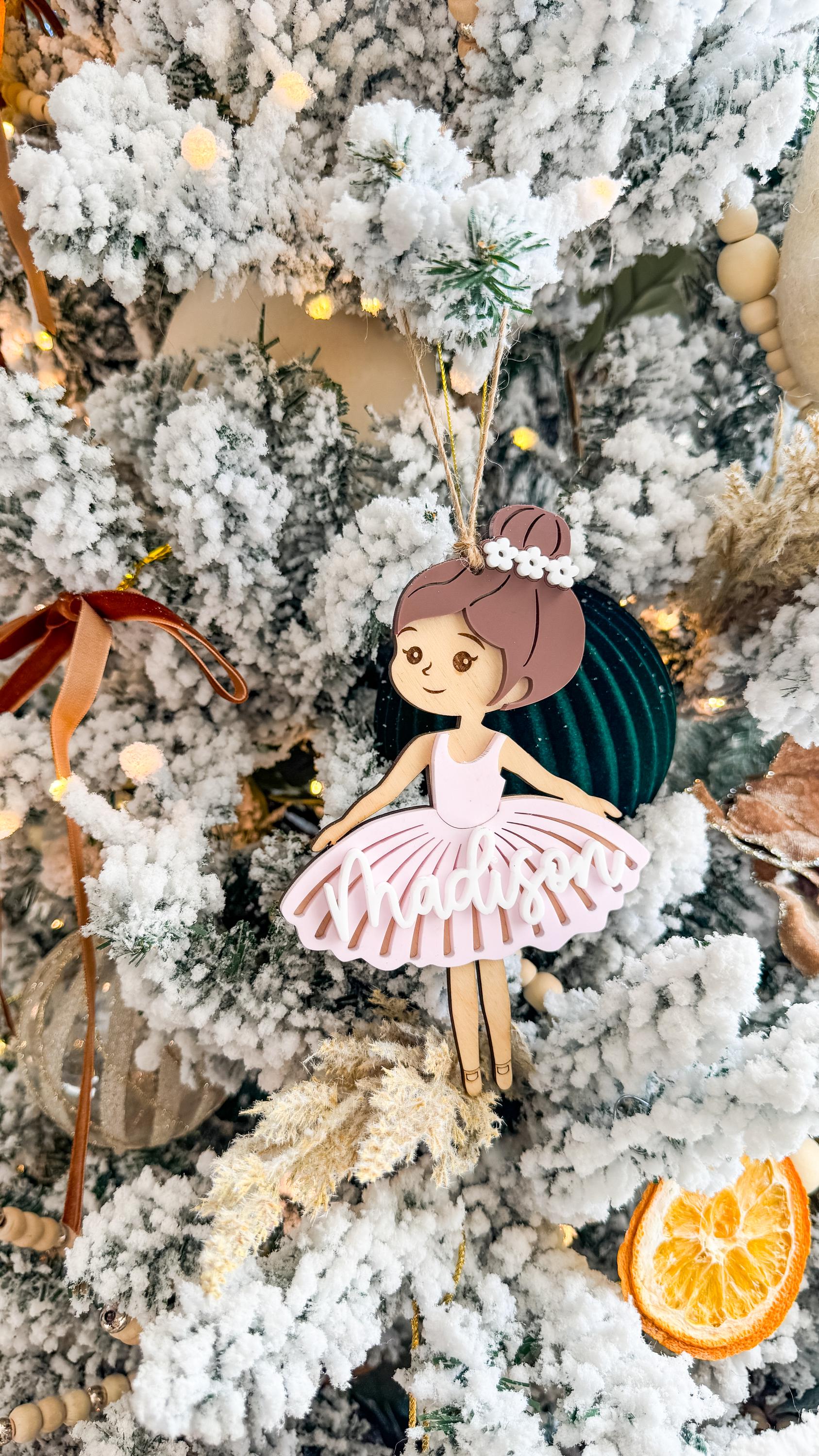 Custom Ballerina Christmas Ornament: Personalized Ballet Gift thumbnail 2