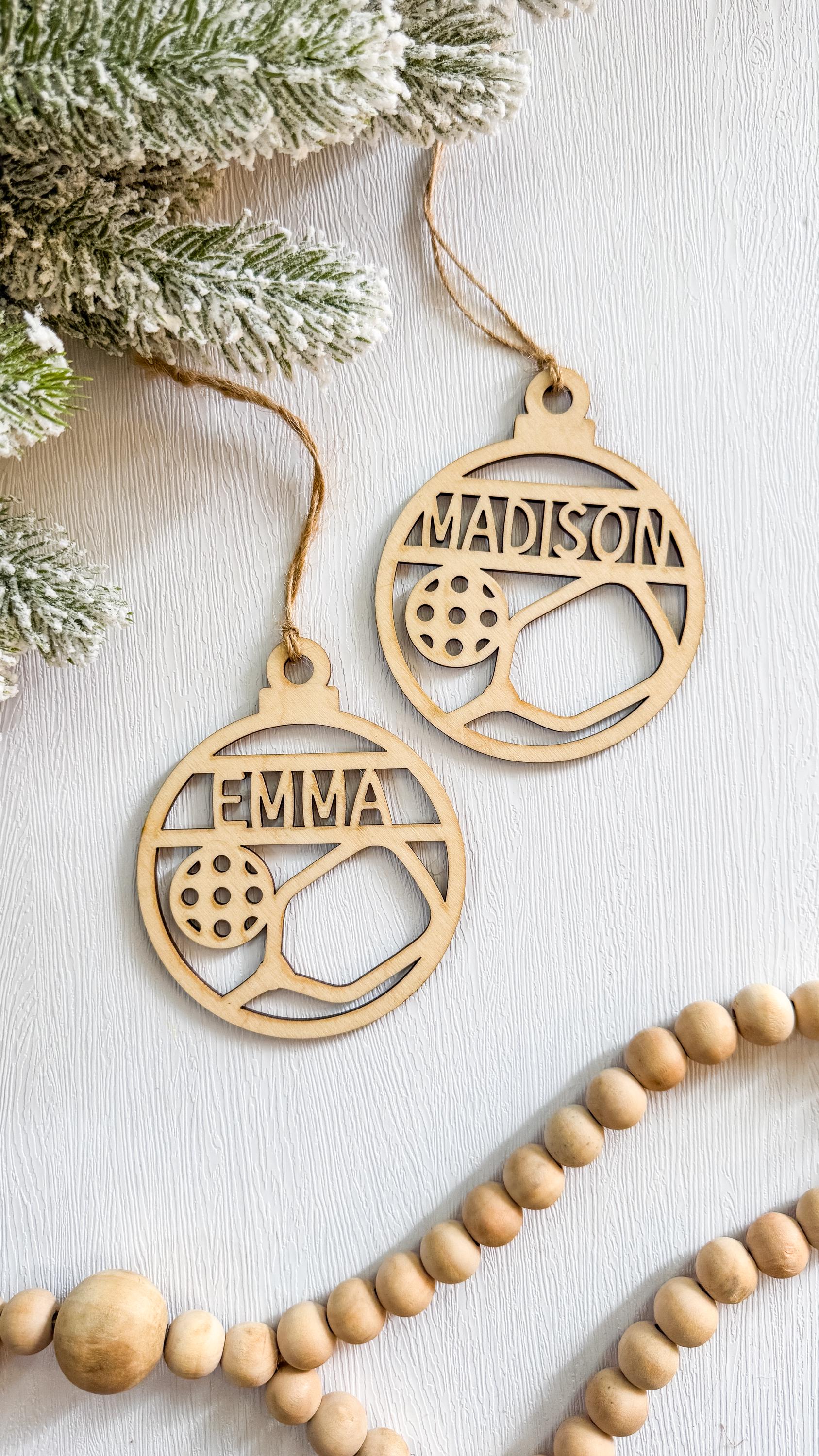 Personalized Wooden Pickleball Ornament: Sports ornament thumbnail 5