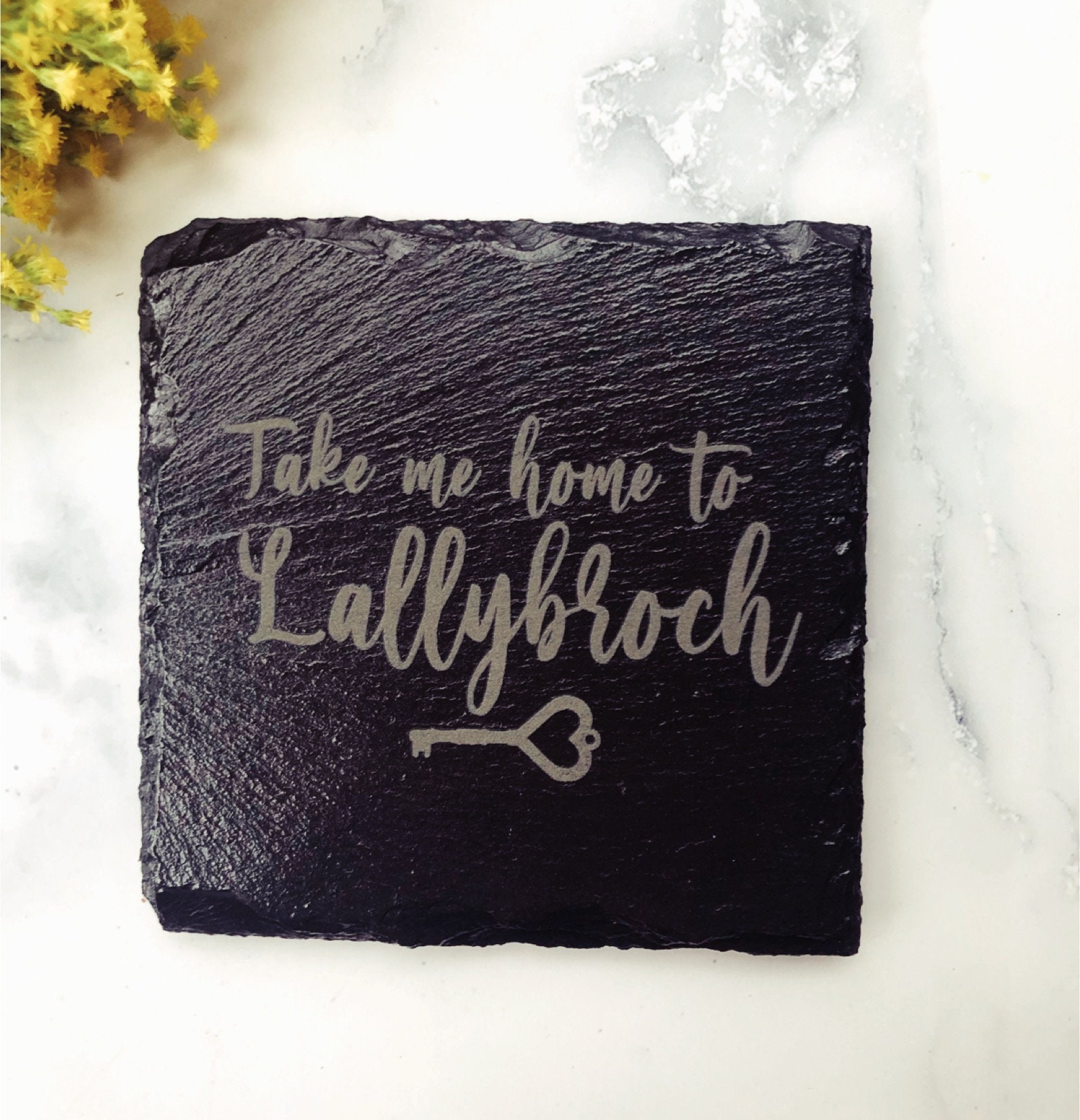 Outlander Inspired Laser Engraved Slate Coaster Set thumbnail 5