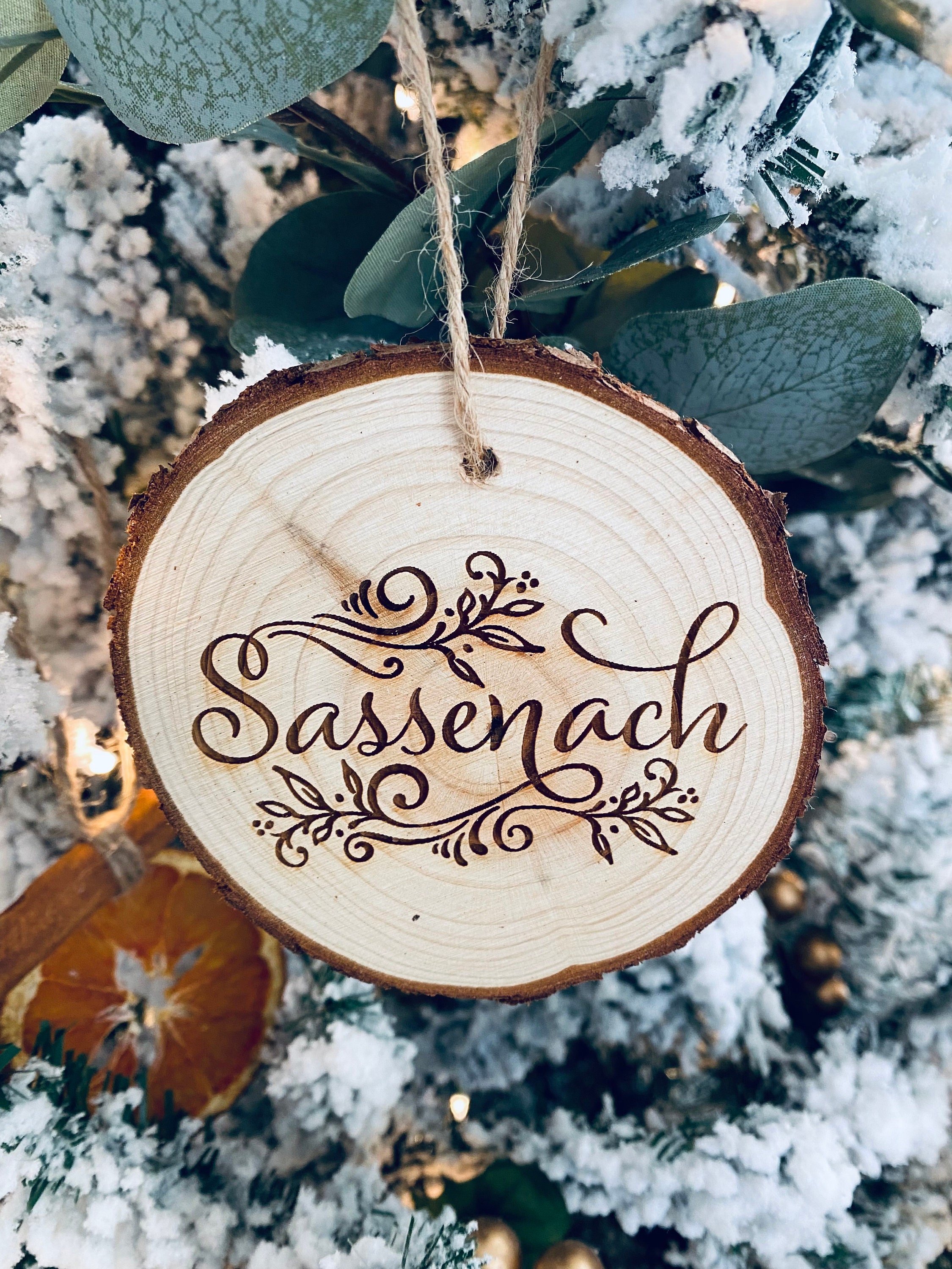 Outlander Inspired Wood Slice Ornament: Rustic Christmas Tree Decor thumbnail 7