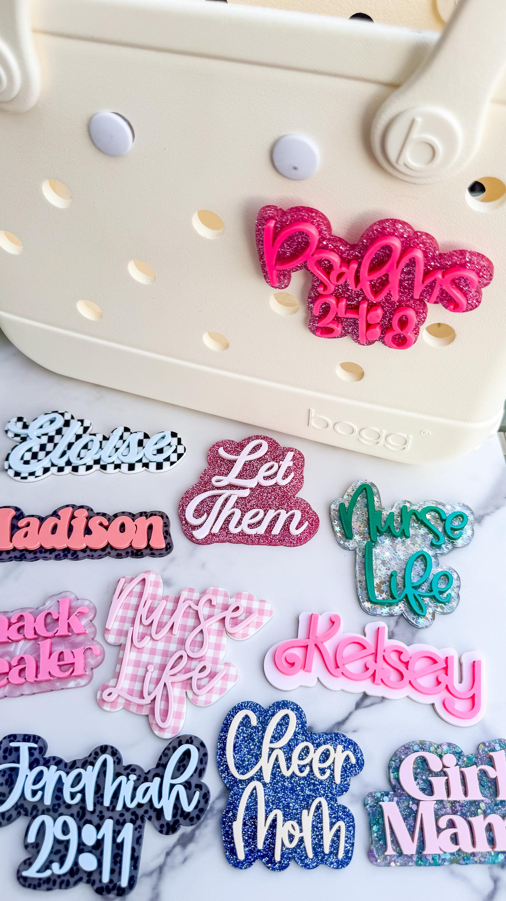 Custom Acrylic Bogg Bag Charm: Personalized Tote Bag Accessory thumbnail 4