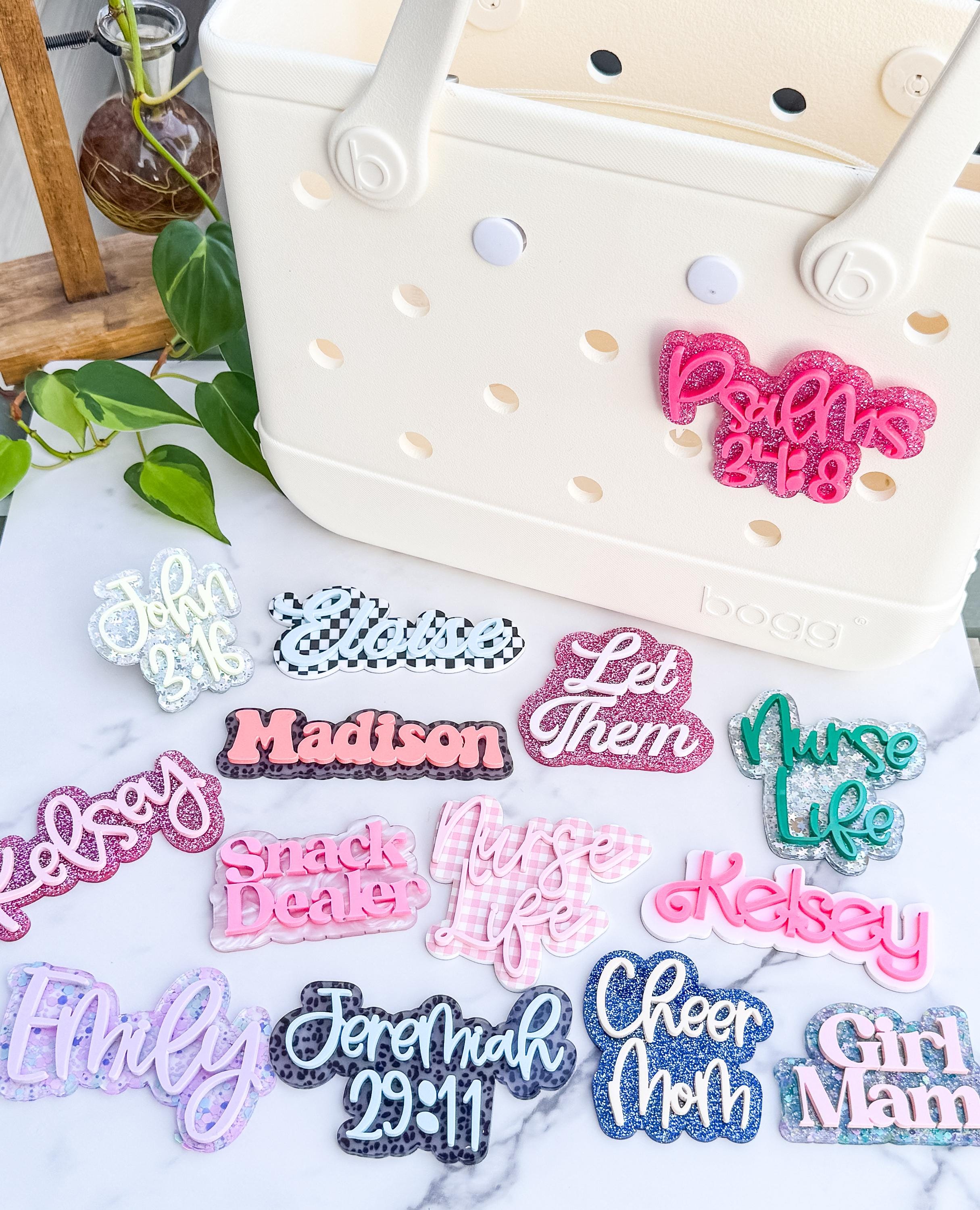 Custom Acrylic Bogg Bag Charm: Personalized Tote Bag Accessory thumbnail 3