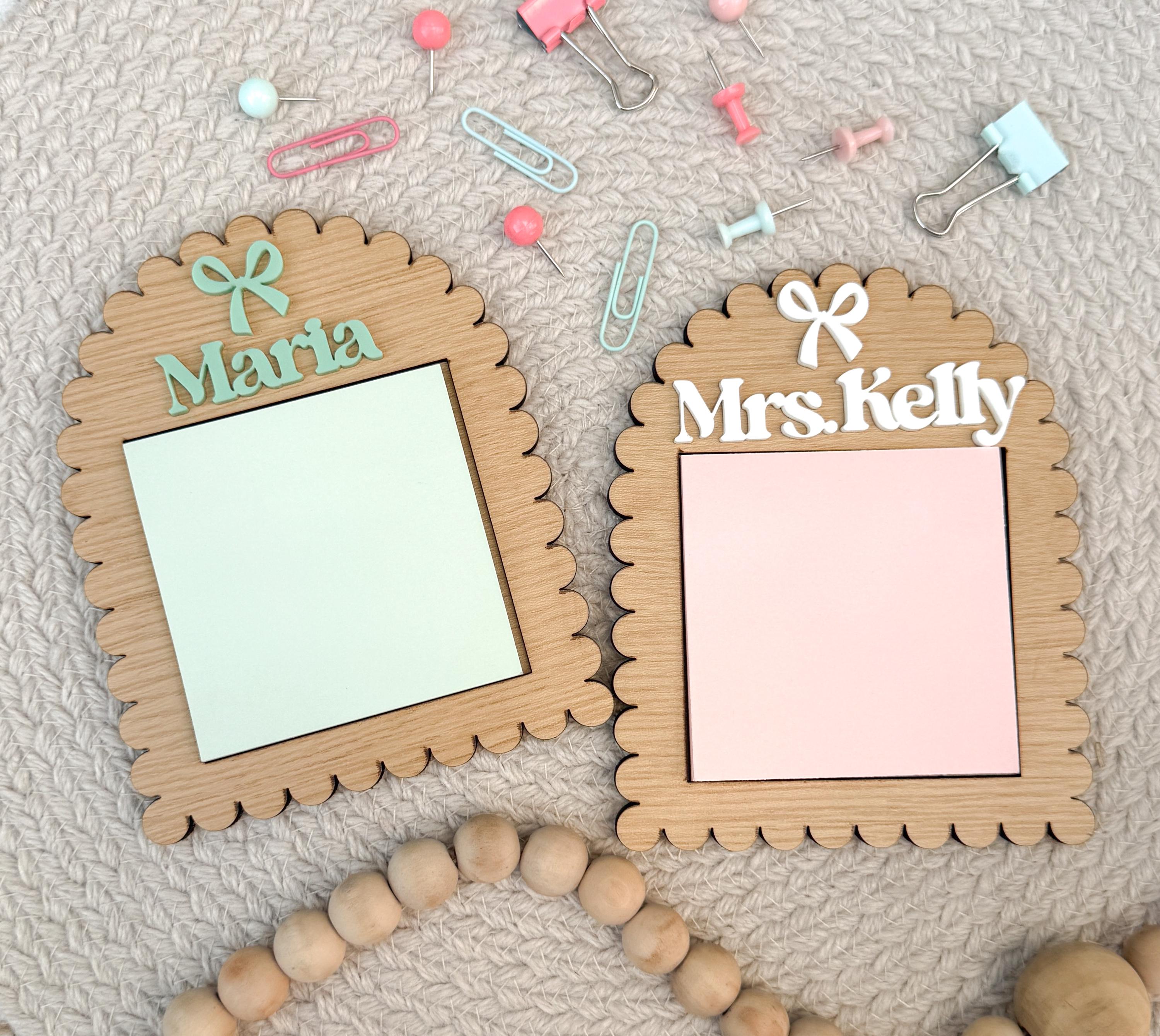 Personalized Wooden Sticky Note Holder: Teacher, Nurse, Corporate Gift thumbnail 3