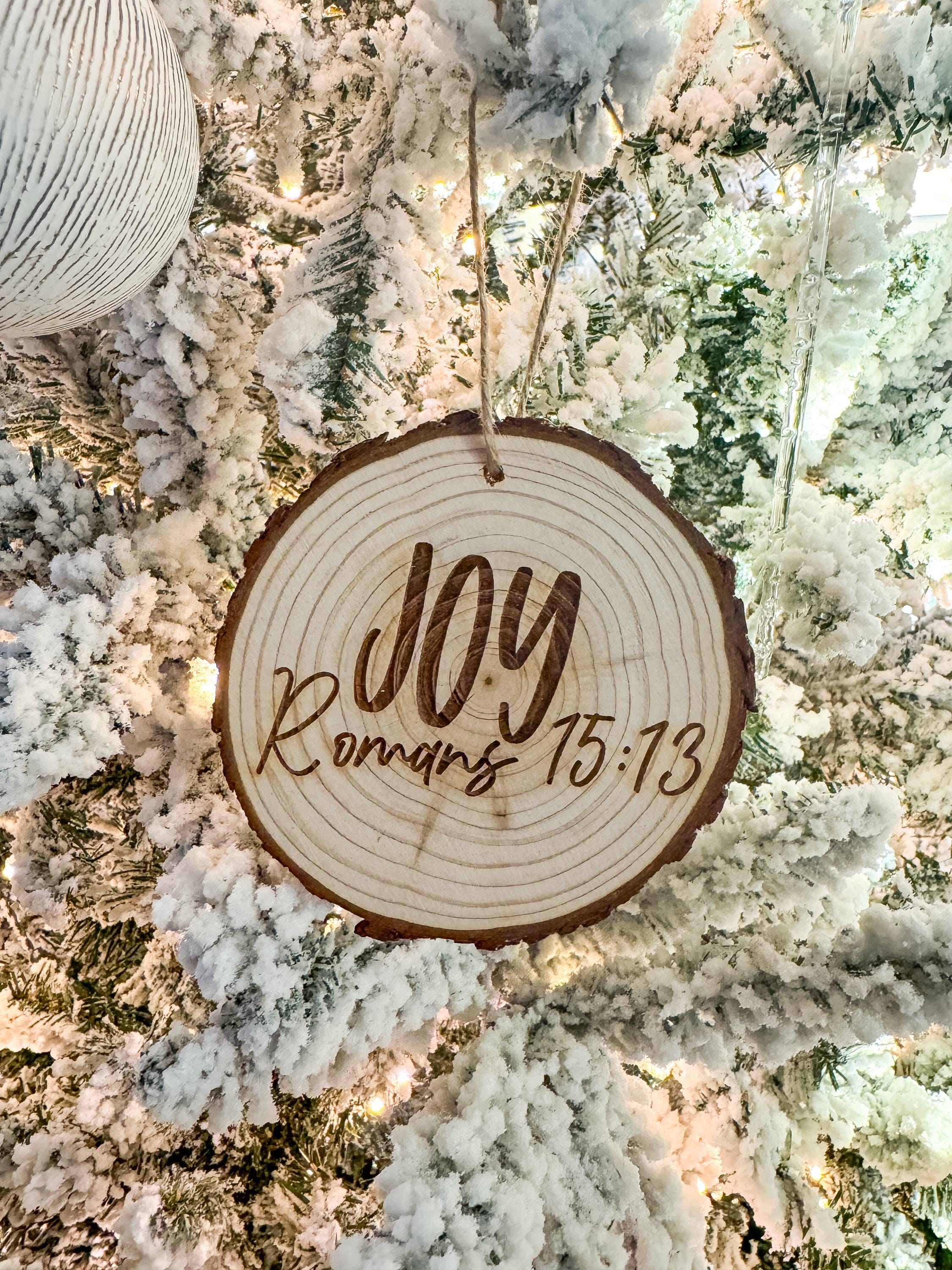 Fruit of the Spirit Wood Slice Ornaments - Set of 9 Christian Gifts thumbnail 2