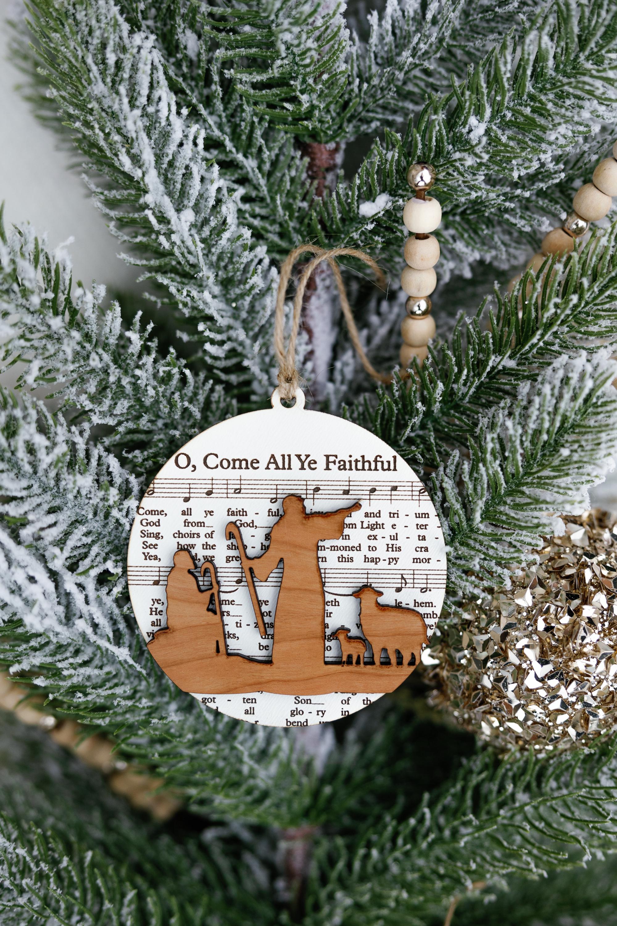 Laser Cut Nativity Scene Ornament Set: Hymn Sheet Music Christmas Decor thumbnail 7