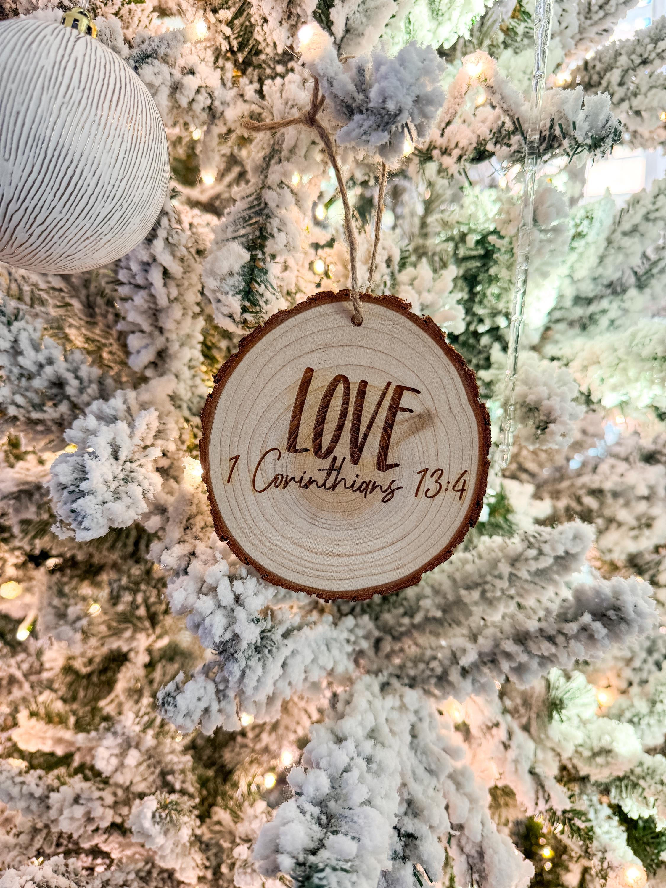 Fruit of the Spirit Wood Slice Ornaments - Set of 9 Christian Gifts thumbnail 4