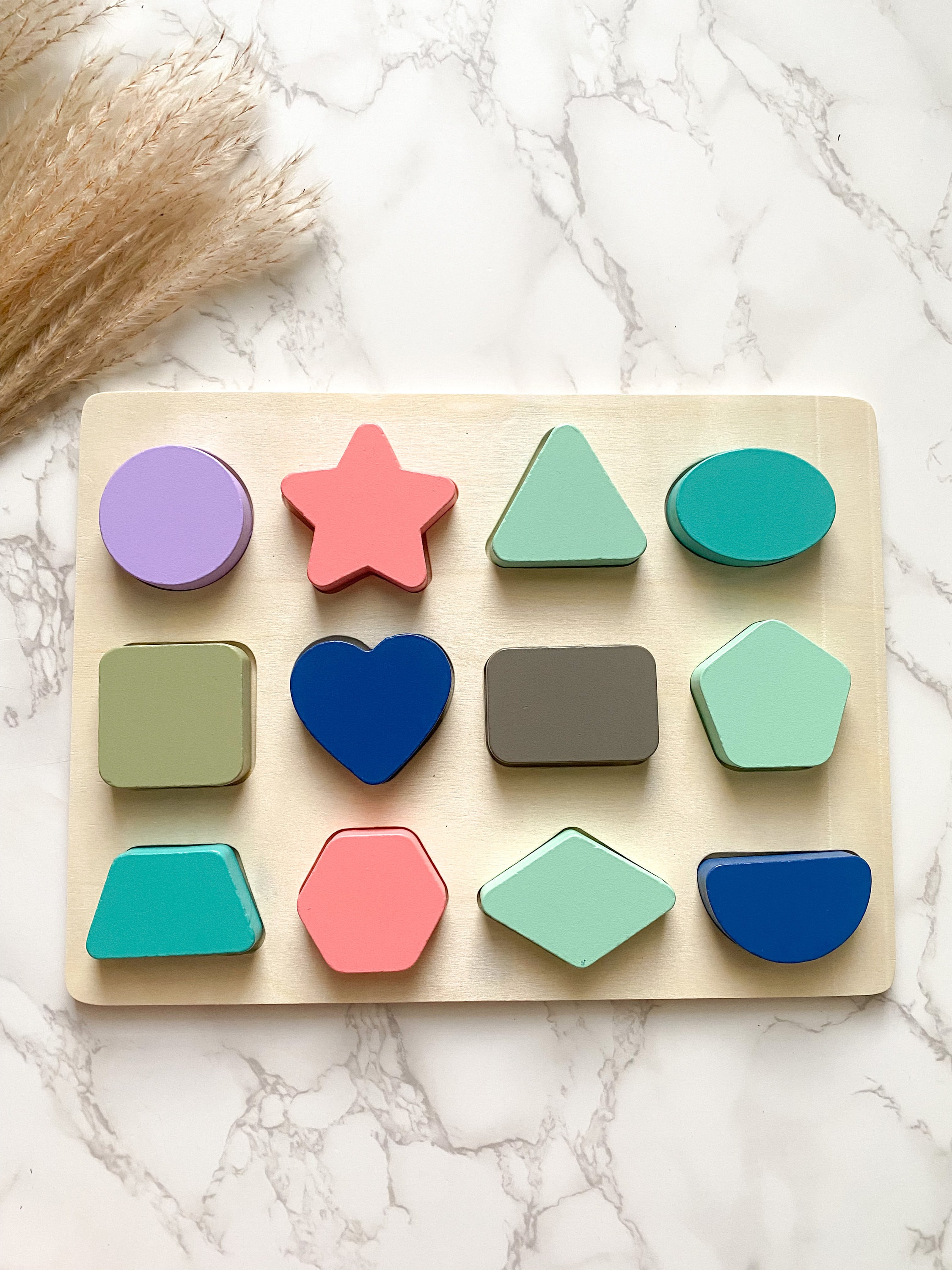 Montessori Wooden Shape Puzzle: Baby Toddler Learning Toy