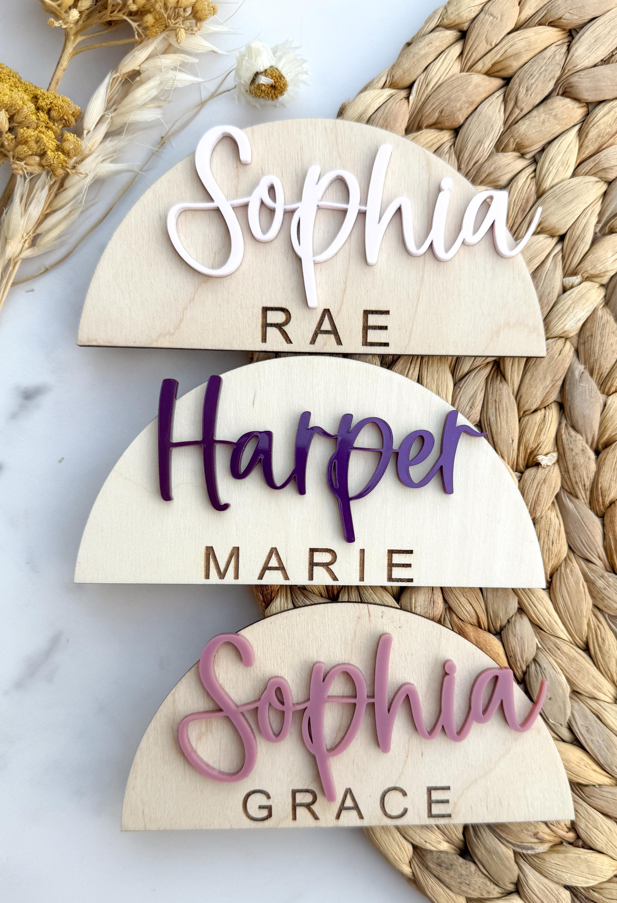 Personalized Wooden Baby Name Sign Arch Nursery Name Plaque Custom Wall Decor thumbnail 8
