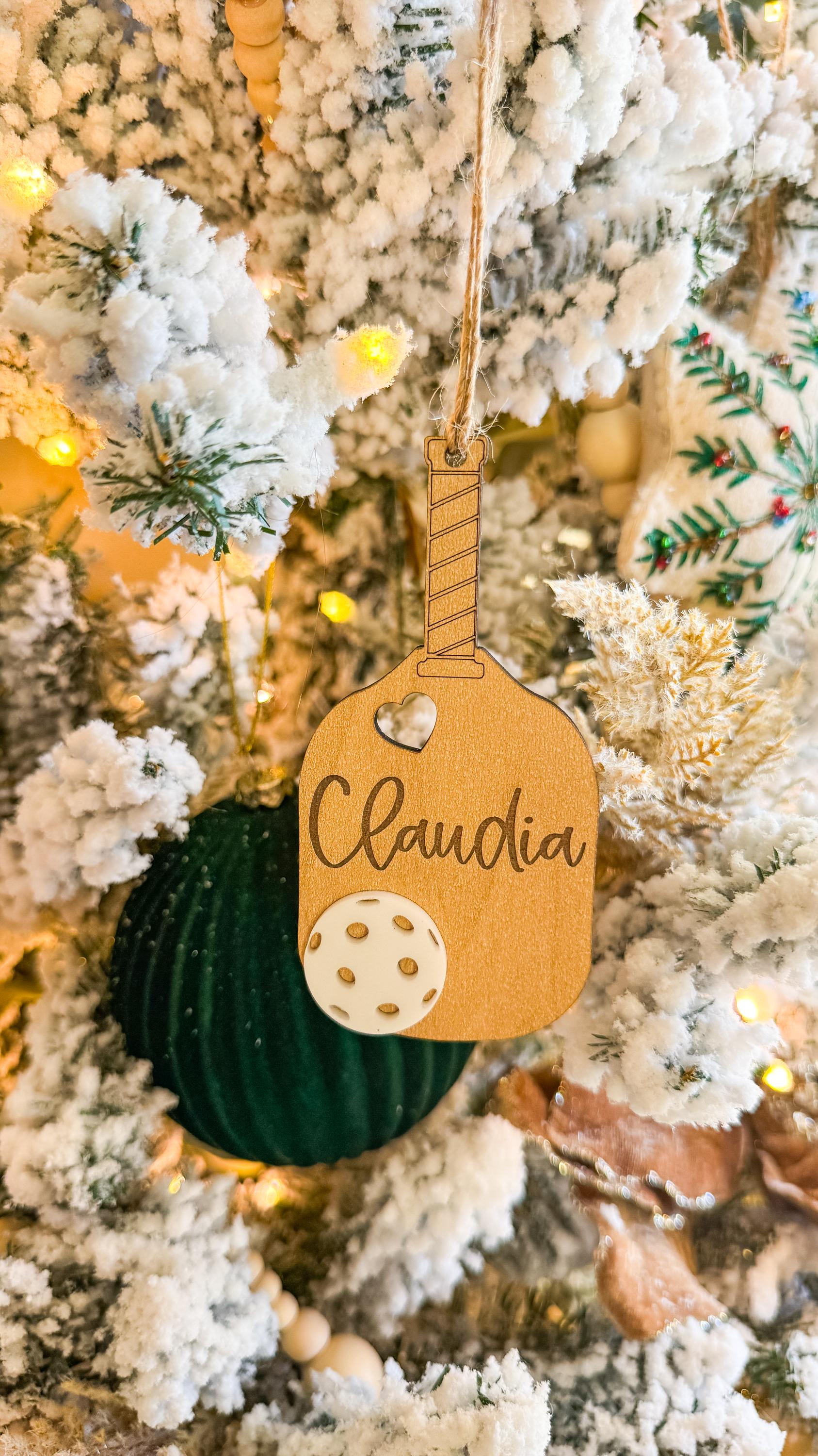 Personalized Pickleball Ornament: Wood Sports Gift thumbnail 5