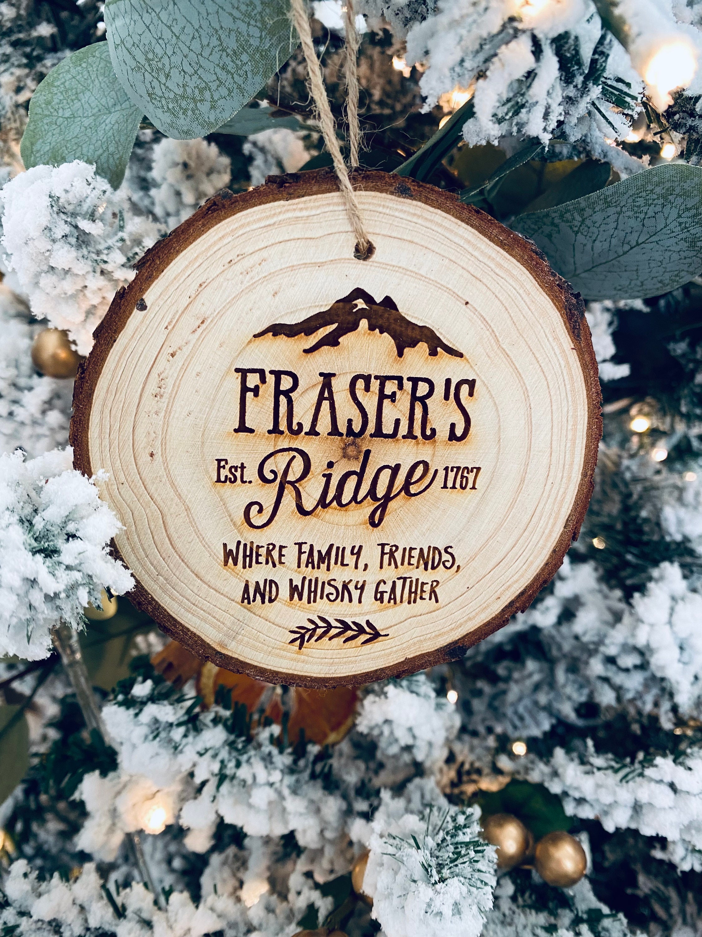 Outlander Inspired Wood Slice Ornament: Rustic Christmas Tree Decor thumbnail 5