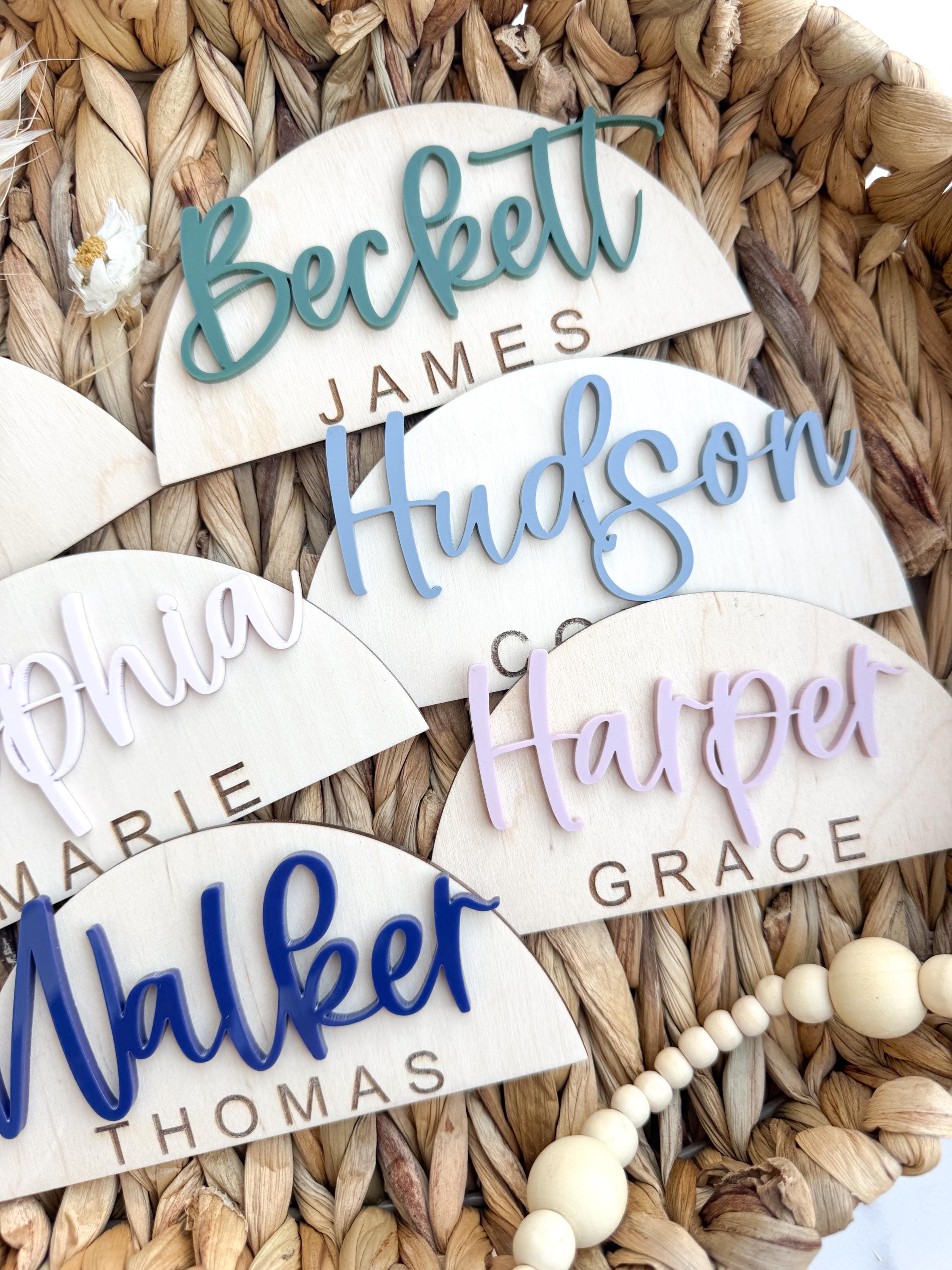 Personalized Wooden Baby Name Sign Arch Nursery Name Plaque Custom Wall Decor thumbnail 5