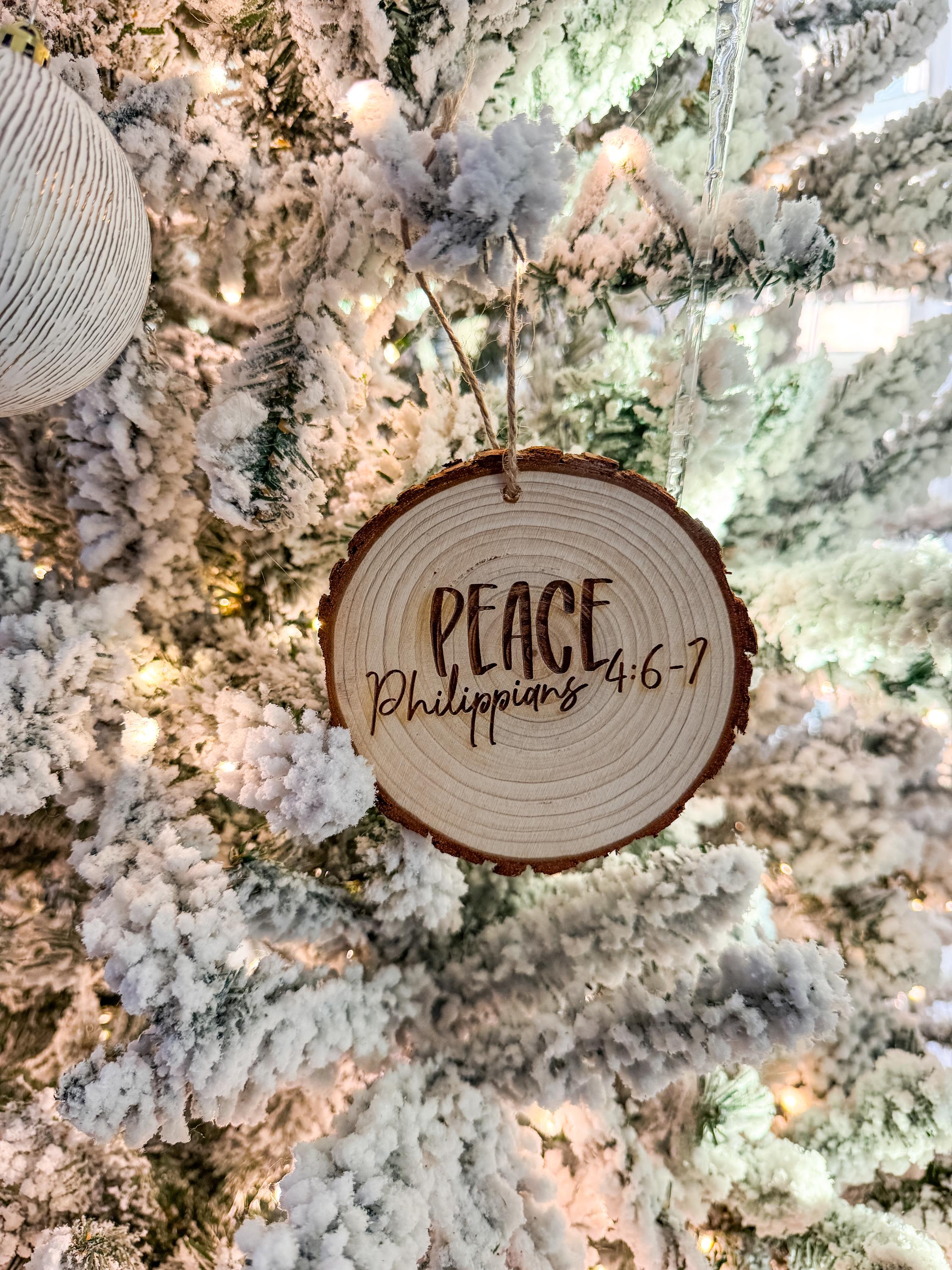 Fruit of the Spirit Wood Slice Ornaments - Set of 9 Christian Gifts thumbnail 3