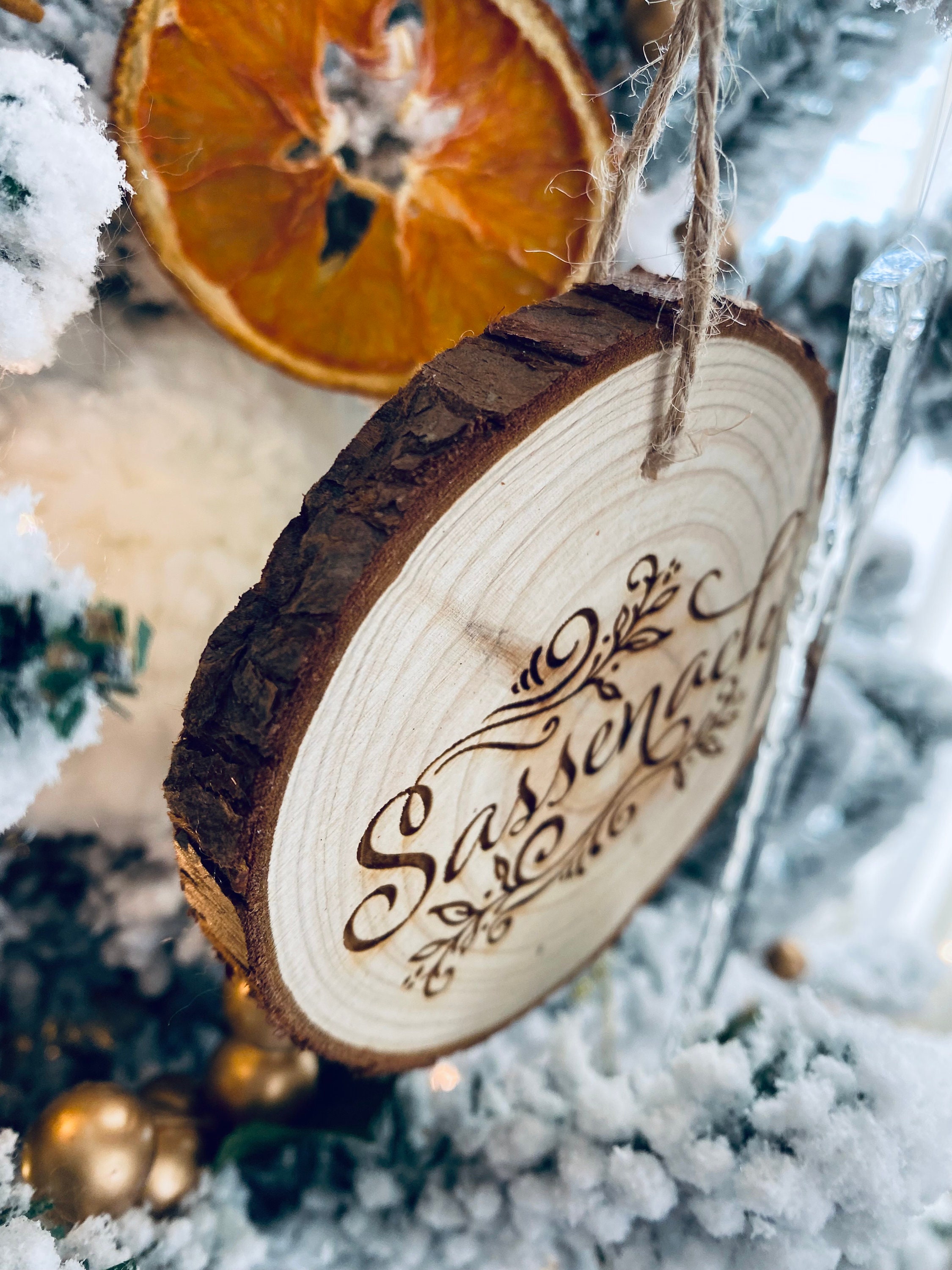 Outlander Inspired Wood Slice Ornament: Rustic Christmas Tree Decor thumbnail 9